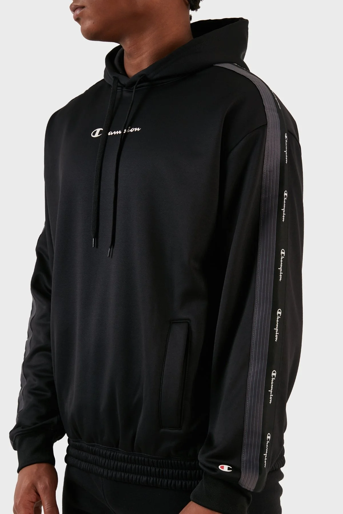 Champion Jakar Bantlı Kapüşonlu İçi Polarlı Custom Fit Erkek Sweat 219104 NBK KK001 SİYAH - 5