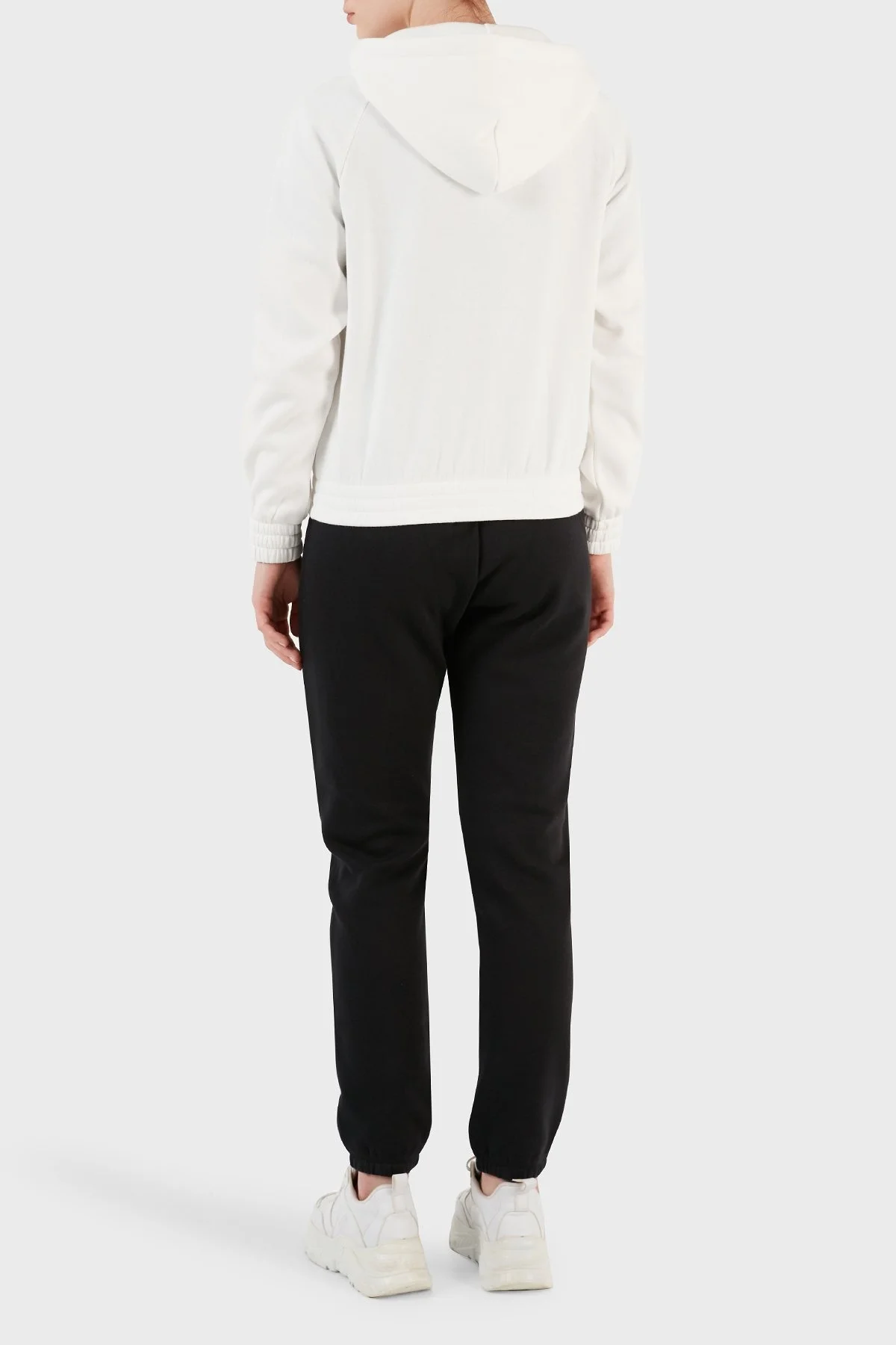 Champion Kapüşonlu Fermuarlı Polar Bayan Eşofman Takımı 116885 WAY/NBK WW036 SİYAH-BEYAZ - 5