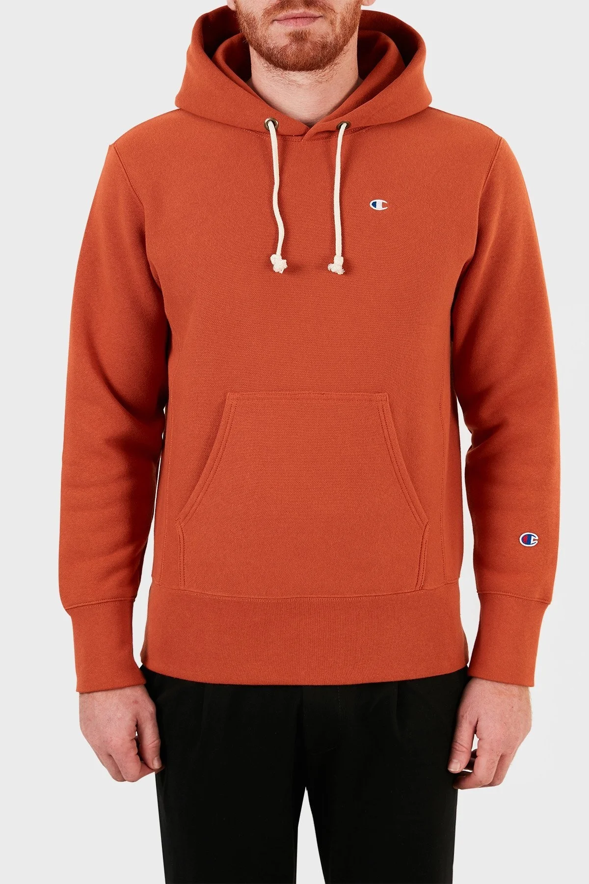 Champion Kapüşonlu Ters Örgü Custom Fit Pamuklu Erkek Sweat 216496 BBBO MS053 Tarçın - 1