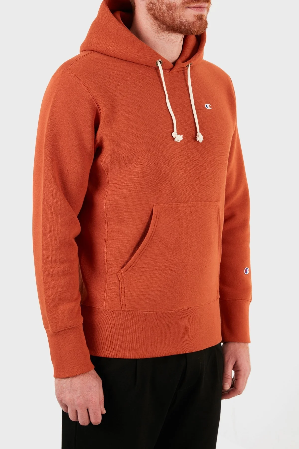 Champion Kapüşonlu Ters Örgü Custom Fit Pamuklu Erkek Sweat 216496 BBBO MS053 Tarçın - 4