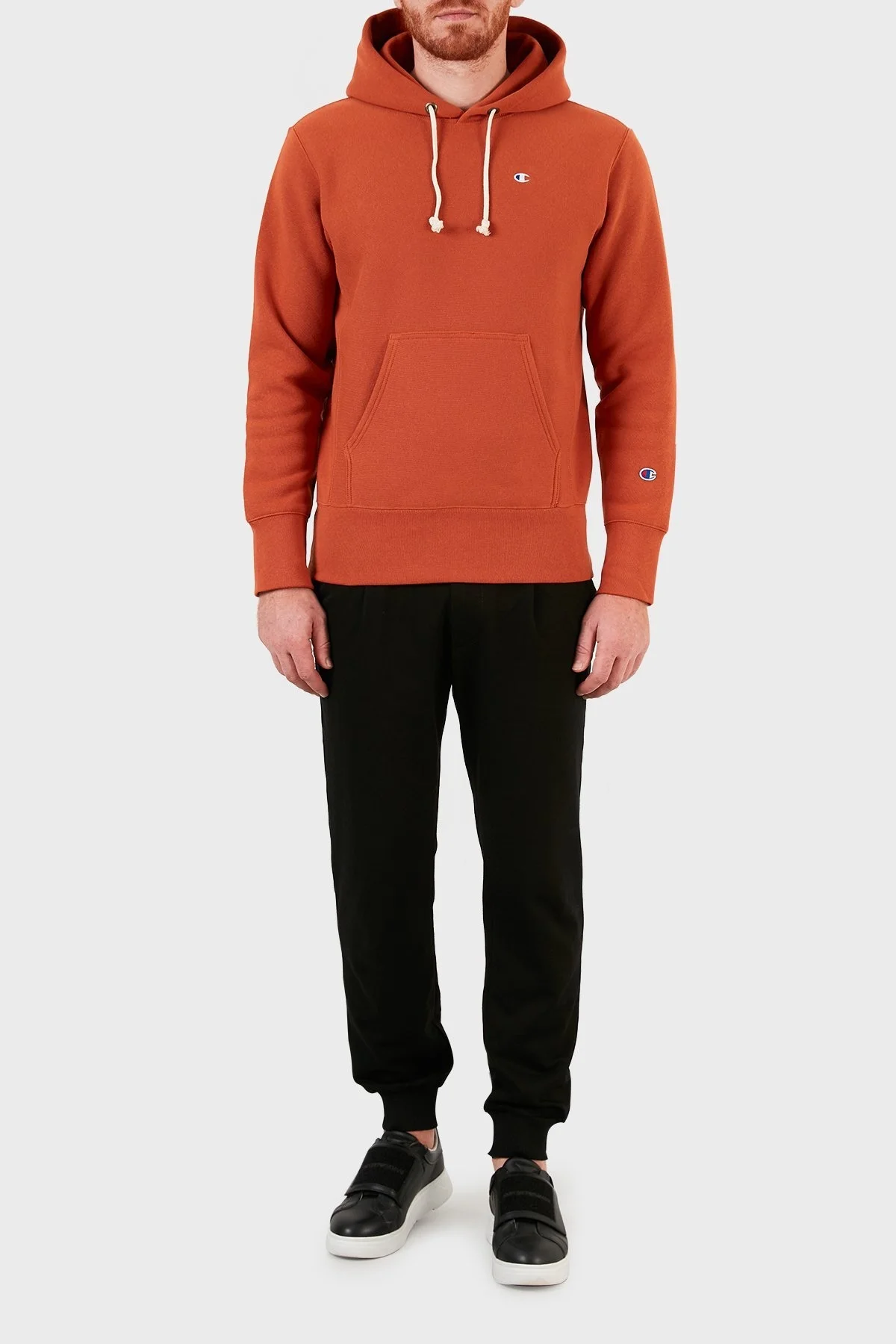 Champion Kapüşonlu Ters Örgü Custom Fit Pamuklu Erkek Sweat 216496 BBBO MS053 Tarçın - 5