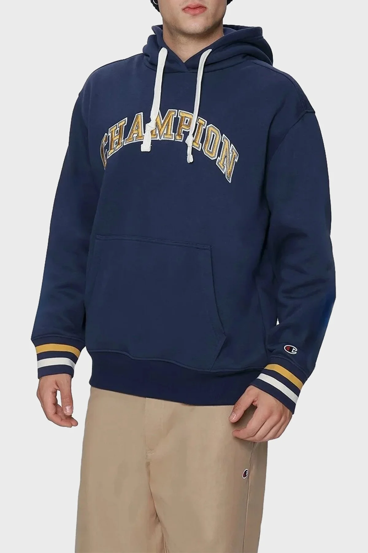 Champion Logo İşlemeli Kapüşonlu İçi Polarlı Relaxed Fit Erkek Sweat 219174 NAVA BS561 LACİVERT - 1