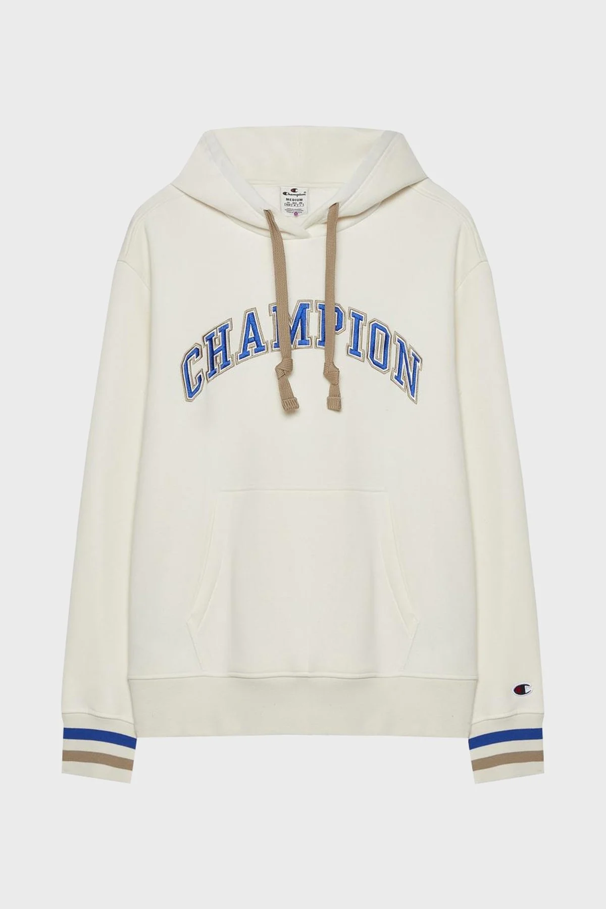 Champion Logo İşlemeli Kapüşonlu İçi Polarlı Relaxed Fit Erkek Sweat 219174 WSW WW034 BEJ - 5