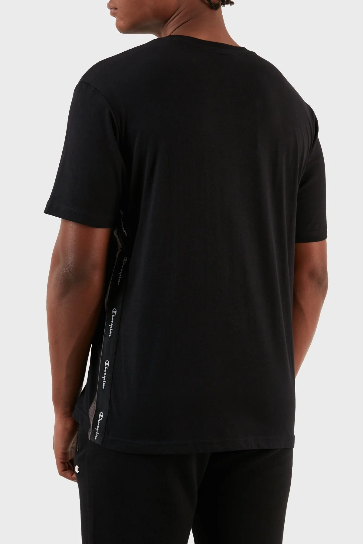 Champion Logolu Bisiklet Yaka % 100 Pamuk Regular Fit Erkek T Shirt 219098 NBK KK001 SİYAH - 2