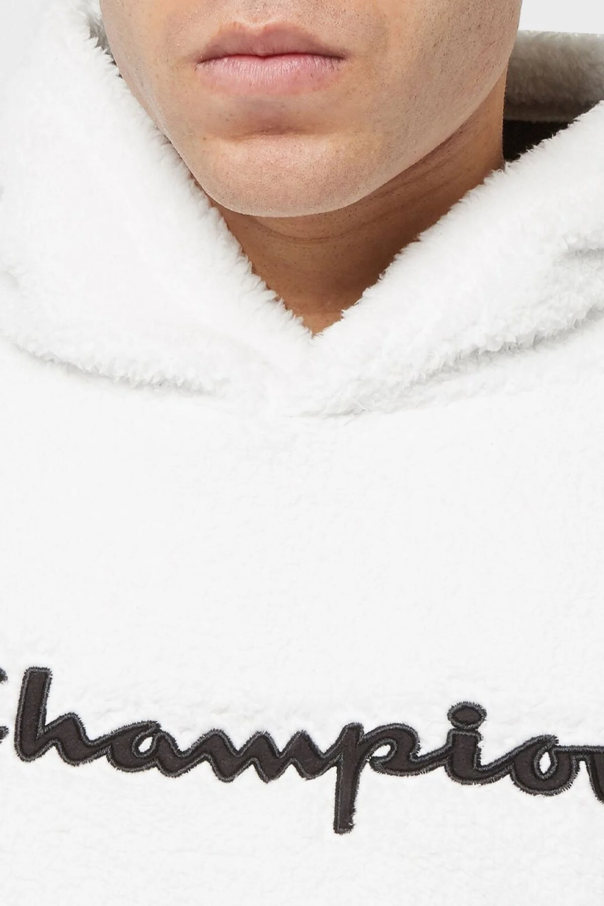 Champion Logolu Kapüşonlu Yumuşak Dokulu Polar Erkek Sweat 214973 BDB/NBK WW033 BEYAZ - 3
