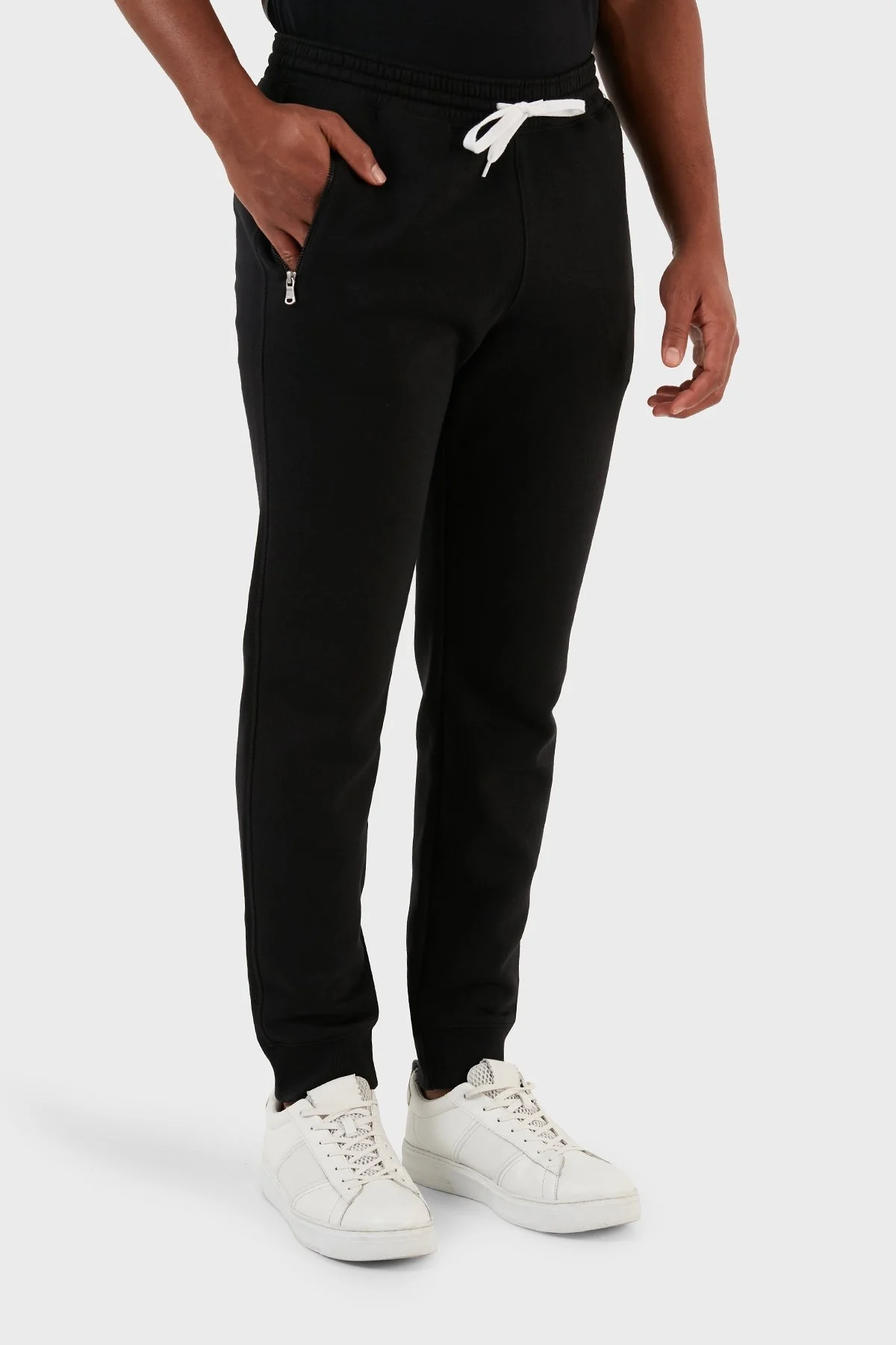 Champion Logolu Pamuk Karışımlı Belden Bağlamalı Regular Fit Spor Erkek Pantolon 218342 NBK KK001 SİYAH - 3