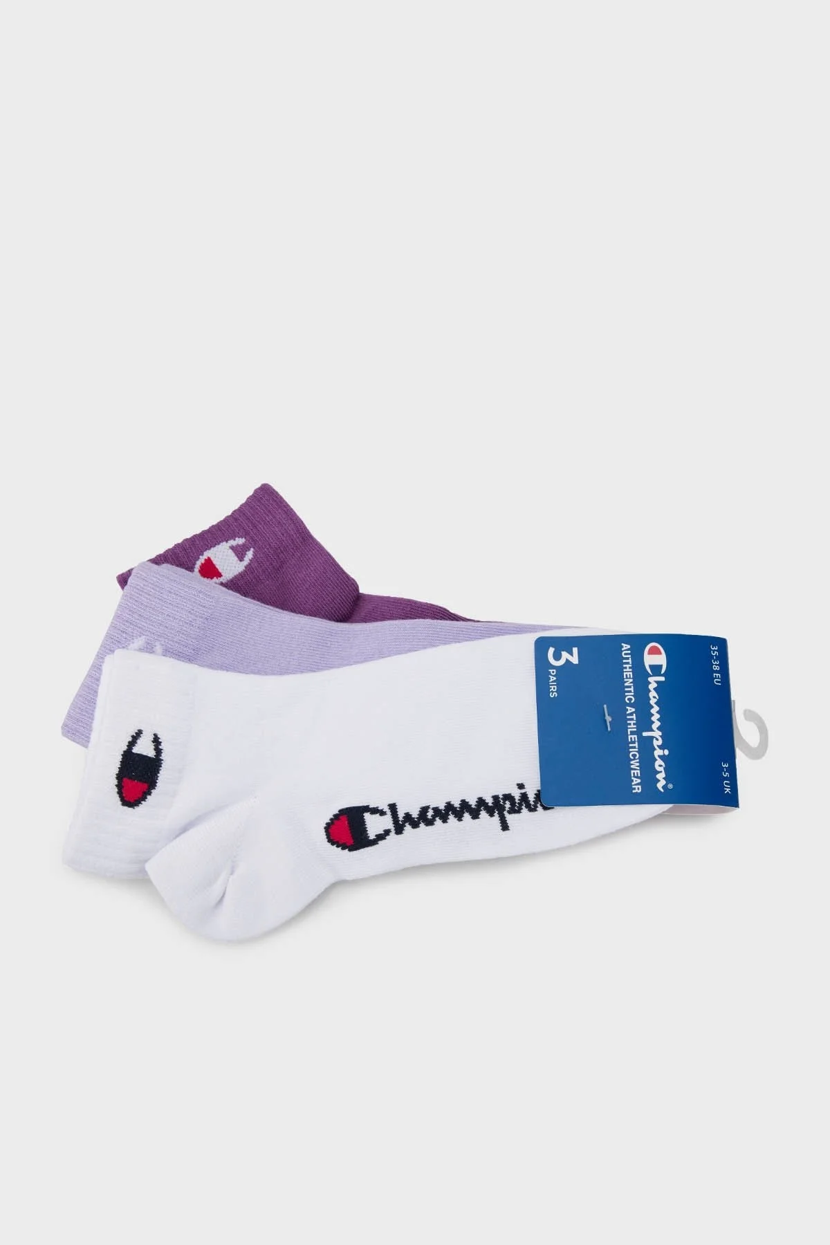 Champion Logolu Pamuklu 3 Pack Unisex Çorap U20099 SET/PPRS/WHT VS005 Beyaz-Fuşya-Lila - 1