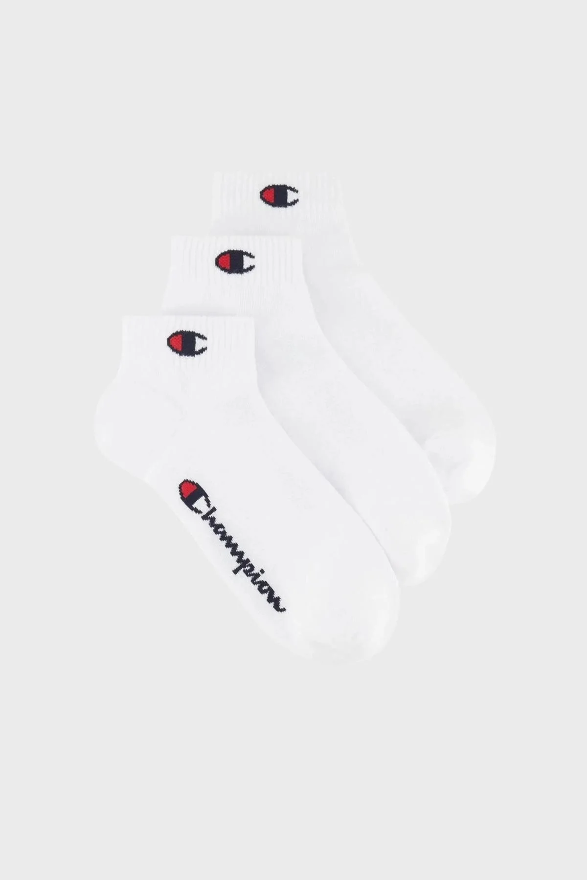 Champion Logolu Pamuklu 3 Pack Unisex Çorap U20099 WHT/WHT/WHT WW001 BEYAZ - 1