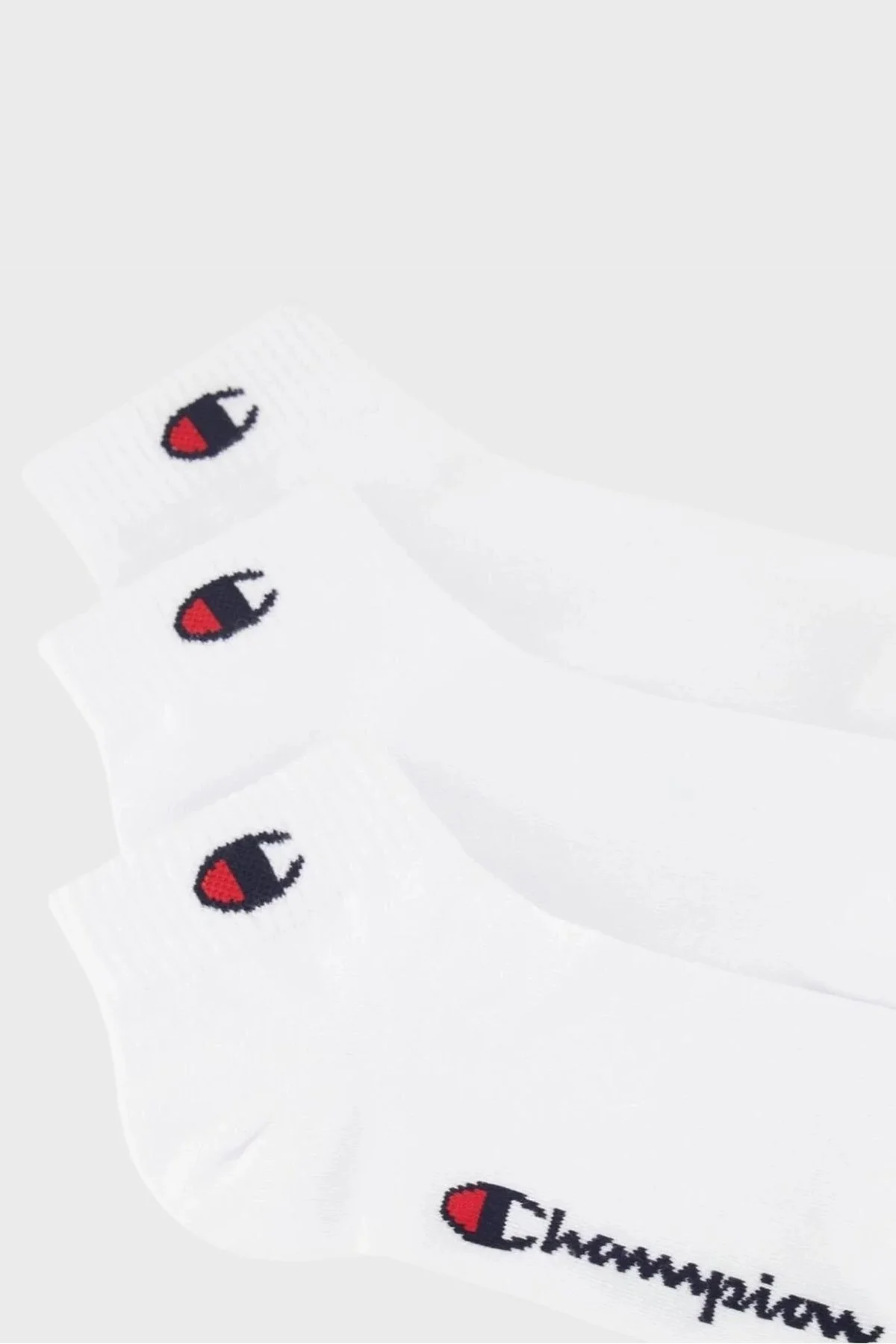 Champion Logolu Pamuklu 3 Pack Unisex Çorap U20099 WHT/WHT/WHT WW001 BEYAZ - 2