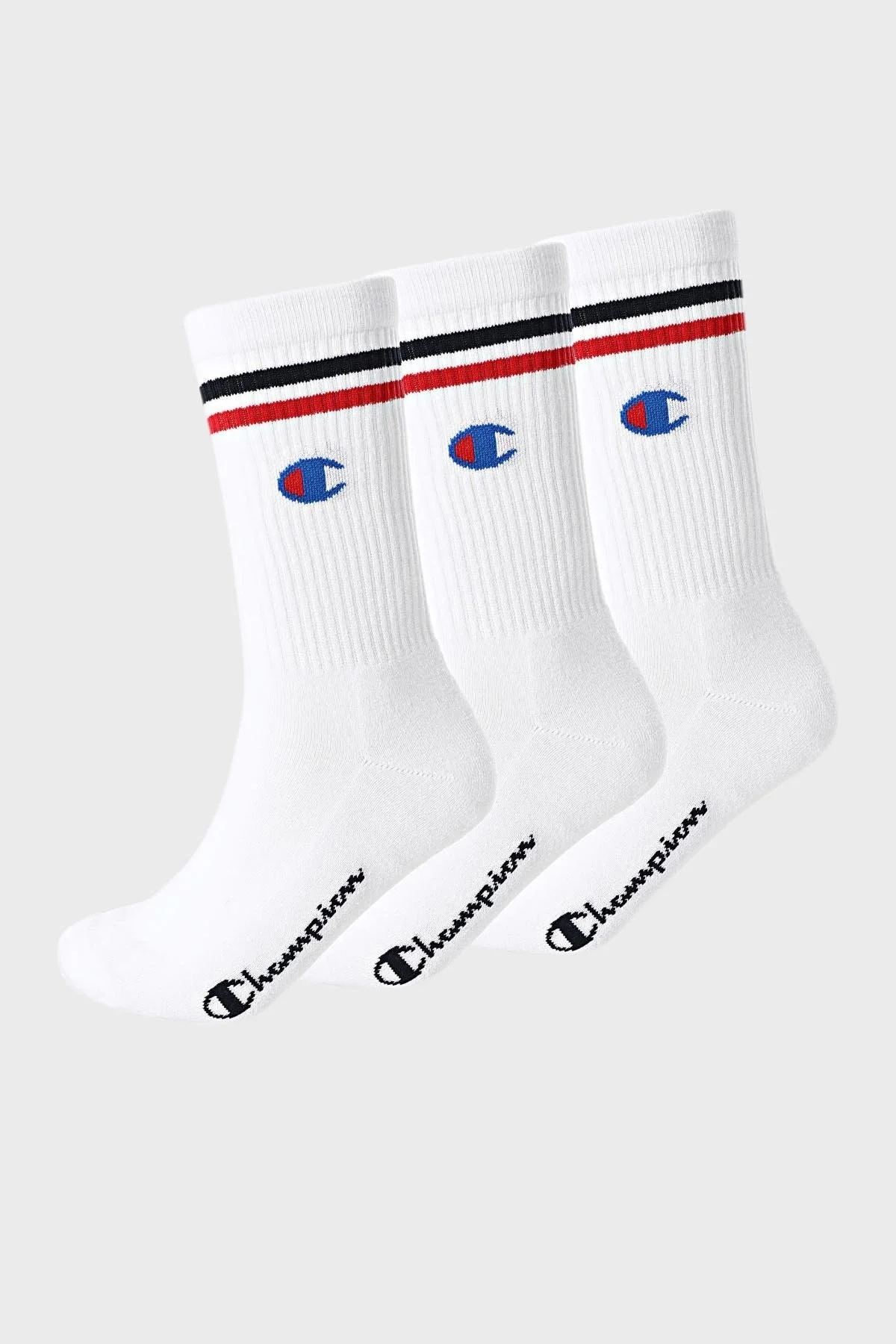 Champion Logolu Pamuklu 3 Pack Unisex Çorap U20113 WHT/WHT/WHT WW001 BEYAZ - 1