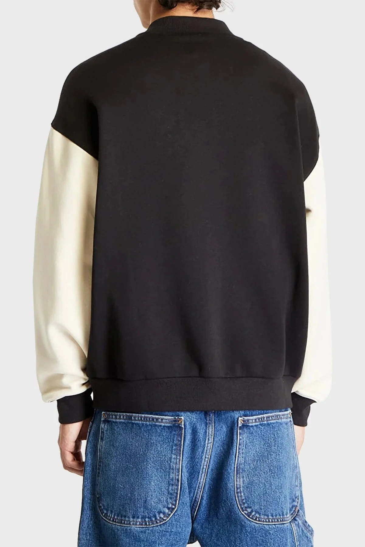 Champion Logolu Pamuklu İçi Polarlı Loose Fit Bomber Erkek Ceket 219091 NBK/SND KK002 SİYAH - 3
