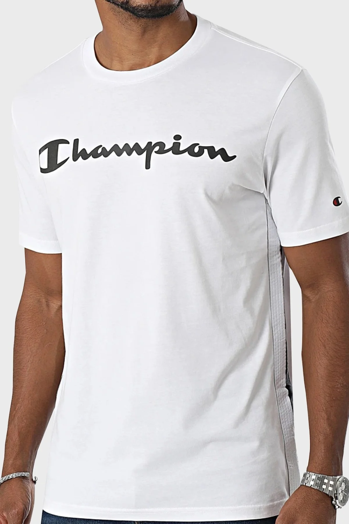 Champion Logolu Pamuklu Regular Fit Erkek T Shirt 219098 WHT WW001 BEYAZ - 3