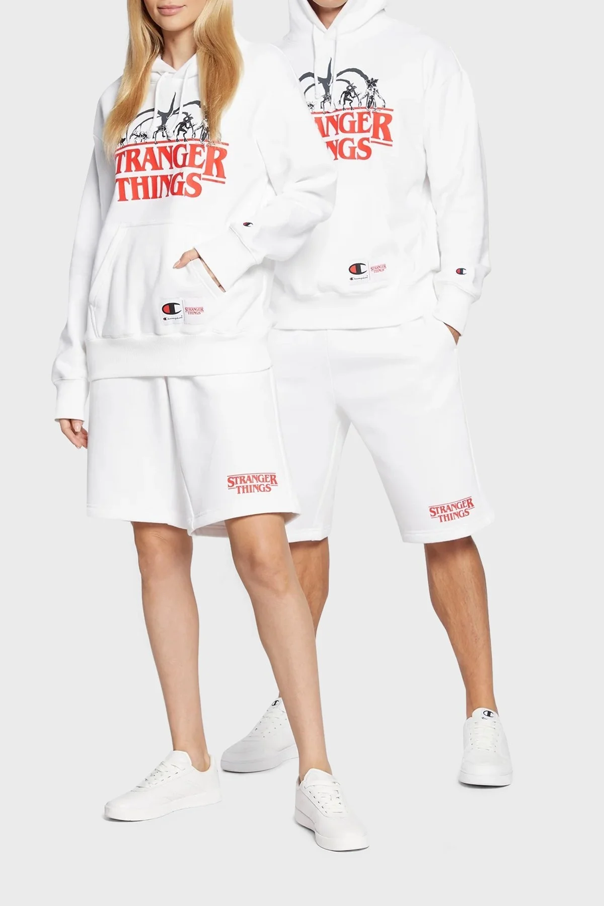 Champion Logolu Regular Fit Kapüşonlu Kanguru Cepli Pamuklu Unisex Sweat 217780 WW 001 BEYAZ - 2