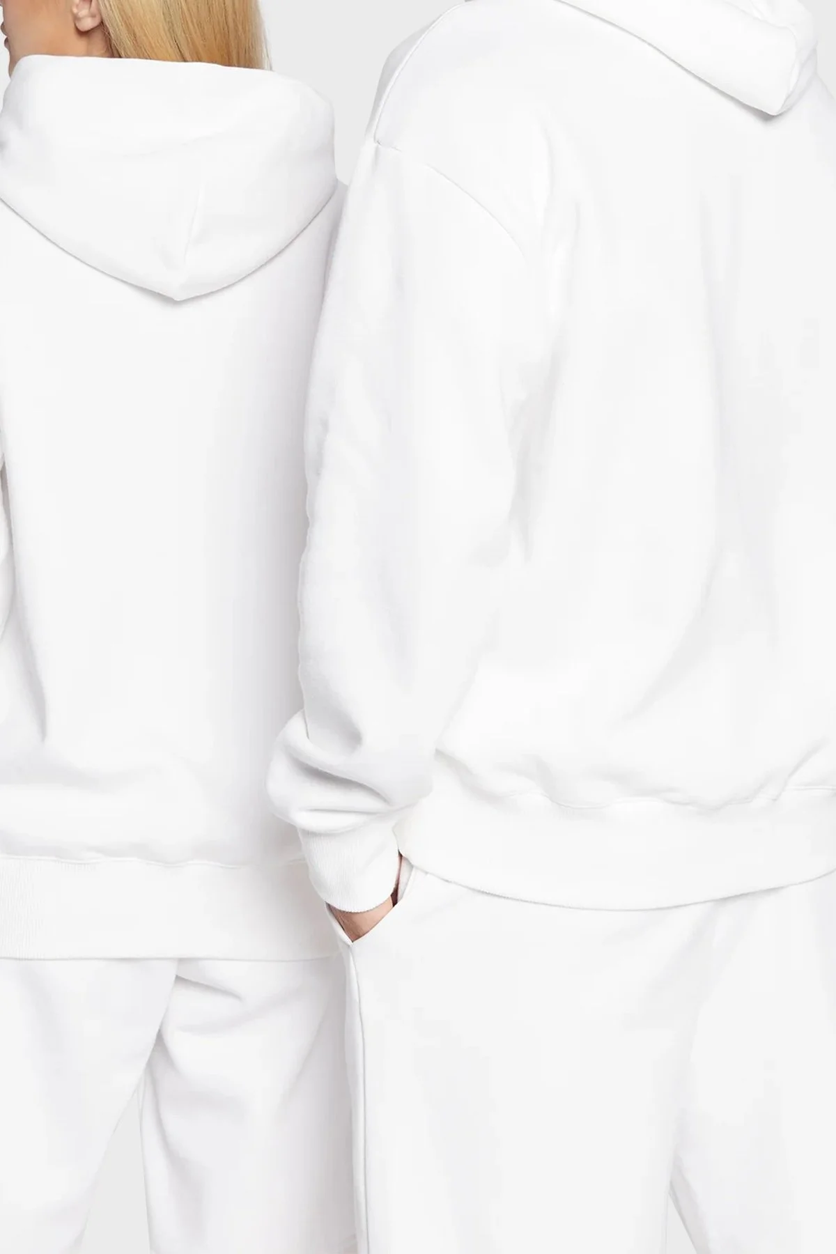 Champion Logolu Regular Fit Kapüşonlu Kanguru Cepli Pamuklu Unisex Sweat 217780 WW 001 BEYAZ - 3