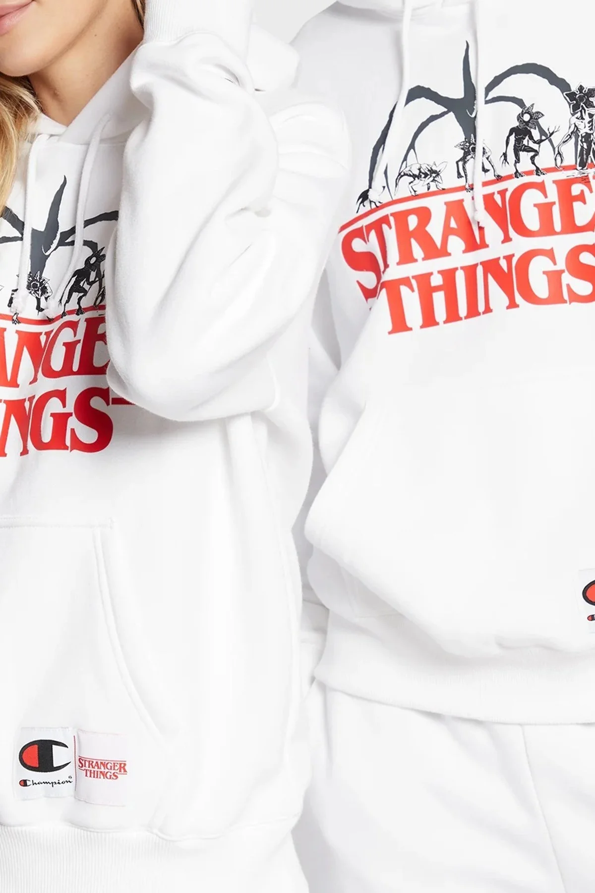 Champion Logolu Regular Fit Kapüşonlu Kanguru Cepli Pamuklu Unisex Sweat 217780 WW 001 BEYAZ - 4