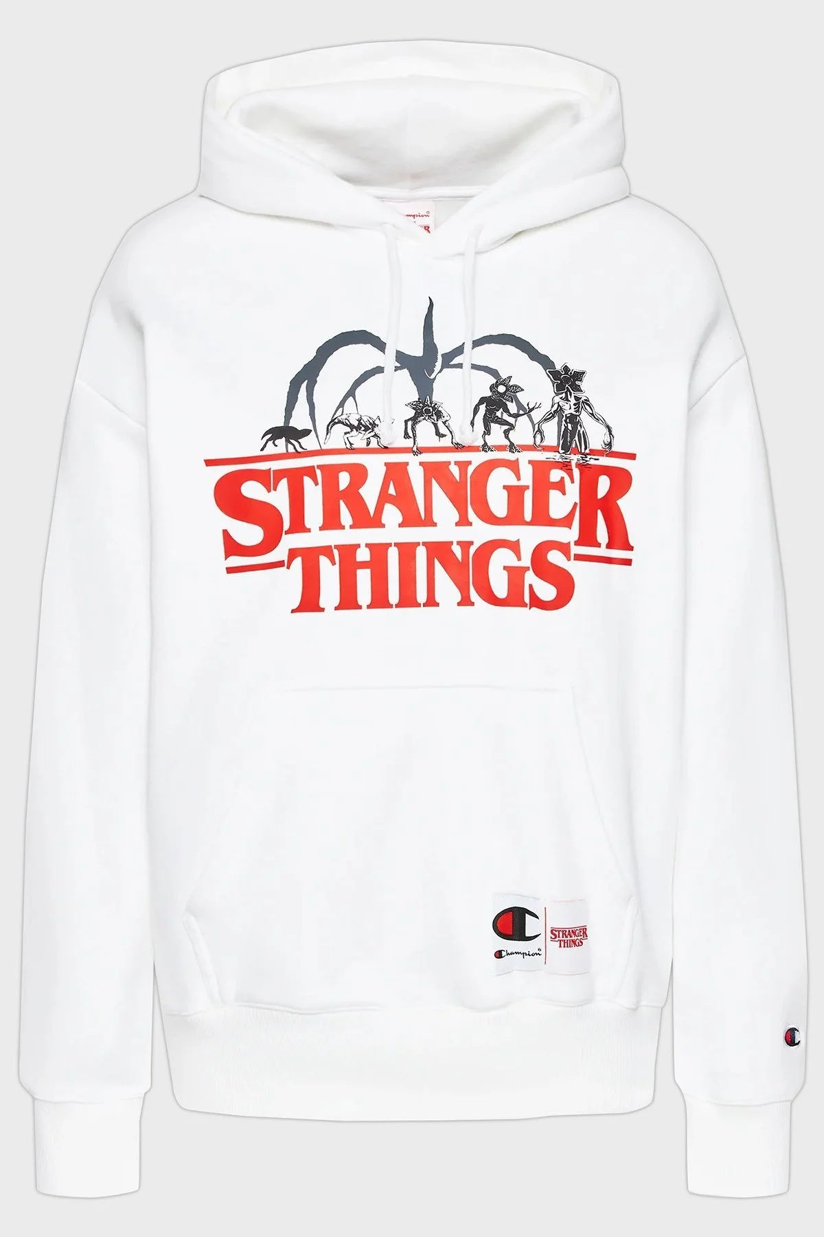 Champion Logolu Regular Fit Kapüşonlu Kanguru Cepli Pamuklu Unisex Sweat 217780 WW 001 BEYAZ - 6