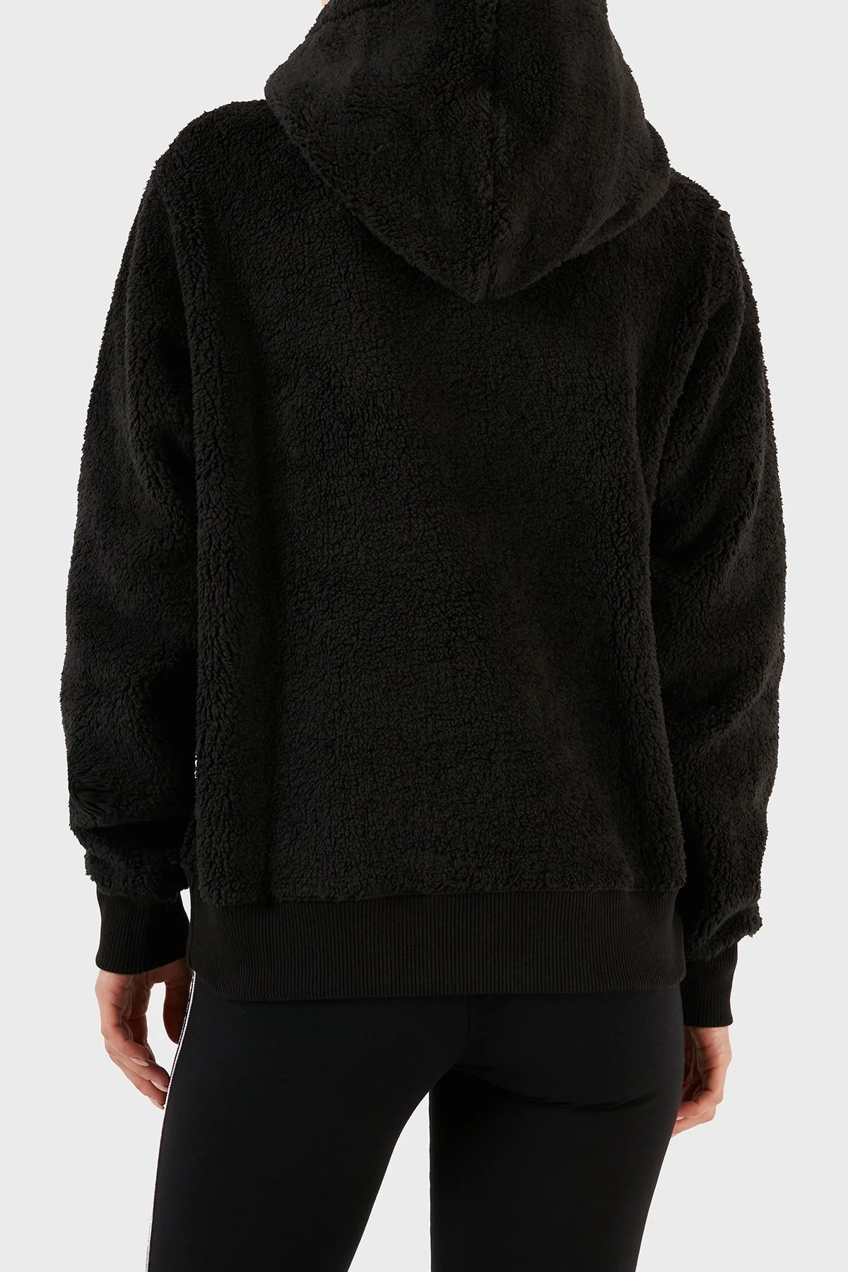 Champion Logolu Regular Fit Kapüşonlu Polar Teddy Bayan Sweat 116598 NBK KK001 SİYAH - 2