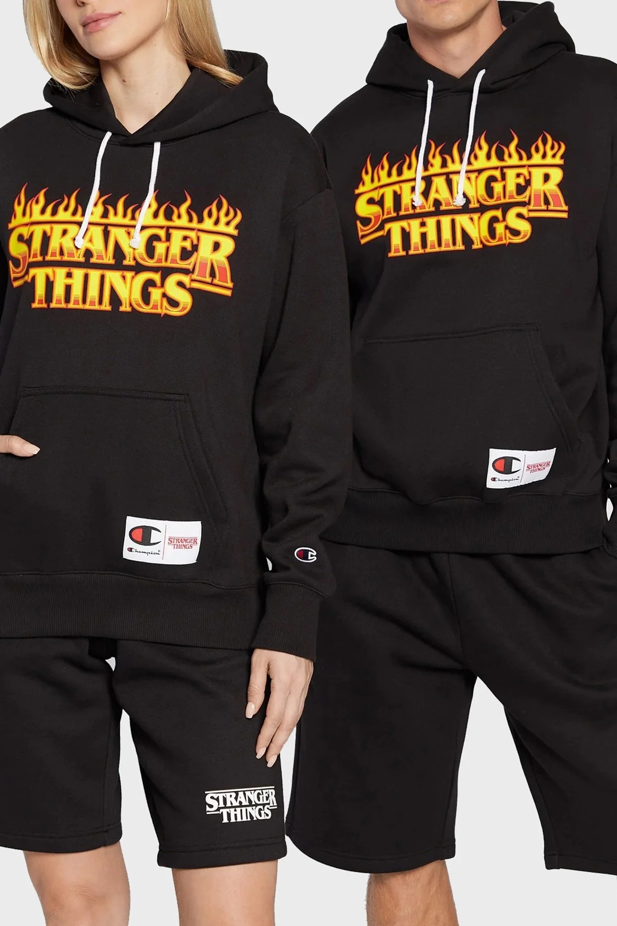 Champion Logolu Regular Ft Kapüşonlu Kanguru Cepli Pamuklu Unisex Sweat 217780 KK 003 SİYAH - 7