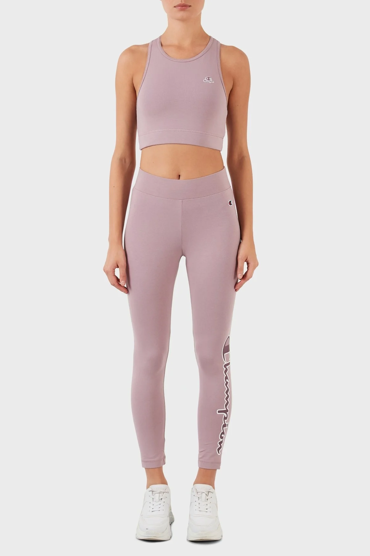 Champion Logolu Yüksek Bel Slim Fit Pamuklu Bayan Tayt 115490 EBYPS 162 LİLA - 1