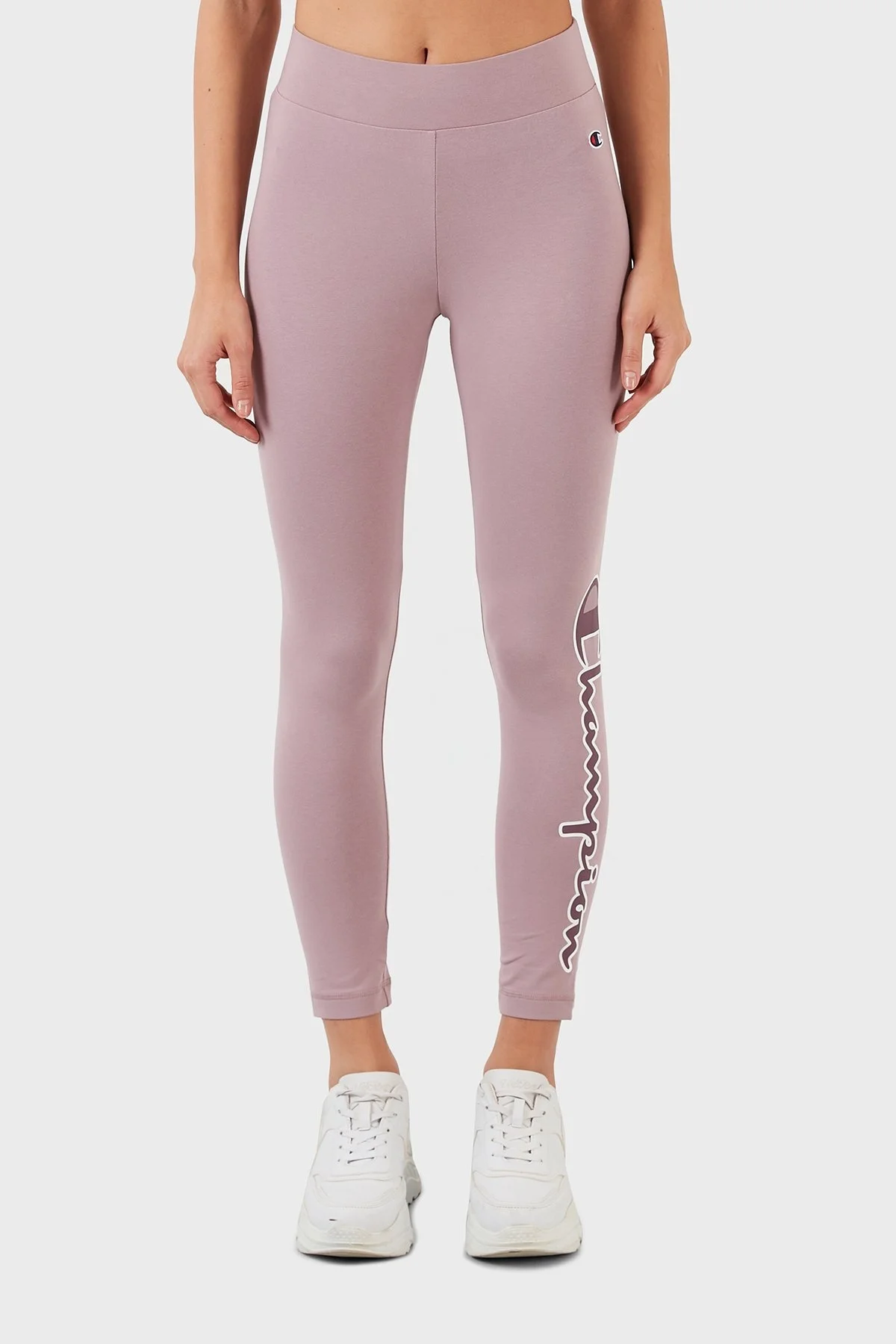 Champion Logolu Yüksek Bel Slim Fit Pamuklu Bayan Tayt 115490 EBYPS 162 LİLA - 2