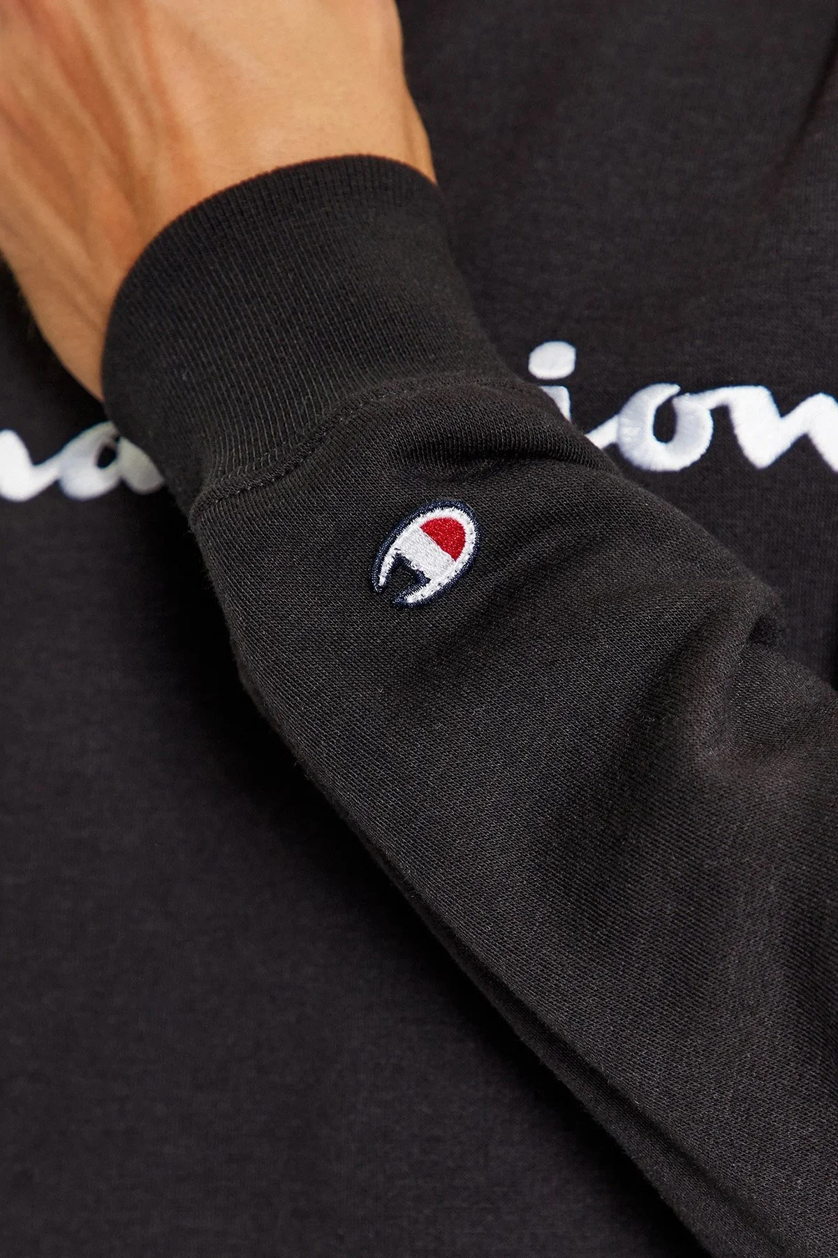 Champion Pamuklu Comfort Fit İçi Polarlı Bisiklet Yaka Erkek Sweat 219204 NBK KK001 SİYAH - 4