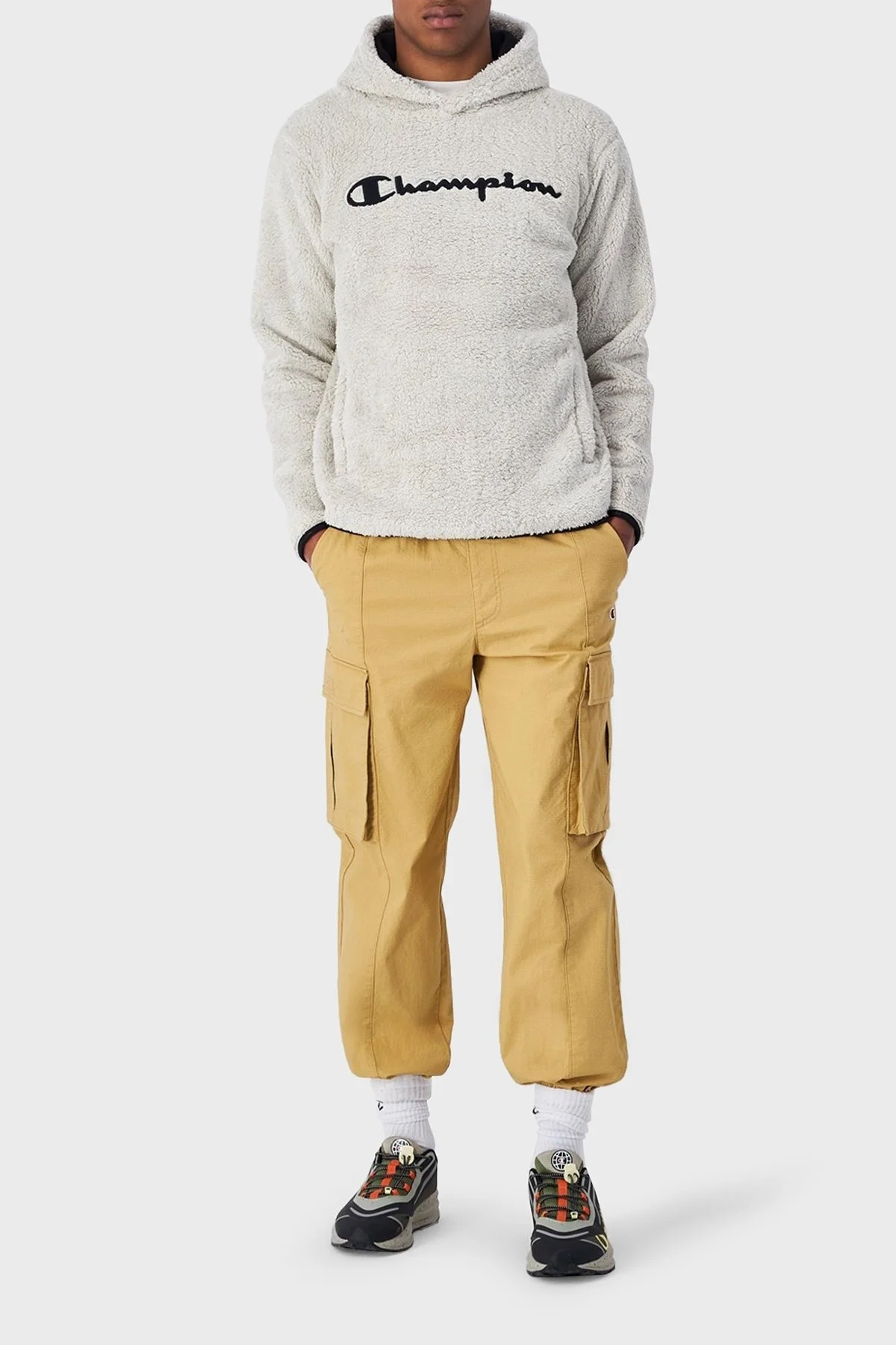 Champion Pamuklu Kapüşonlu Polar Erkek Sweat 214973 SVL/NBK ES057 TAŞ - 3