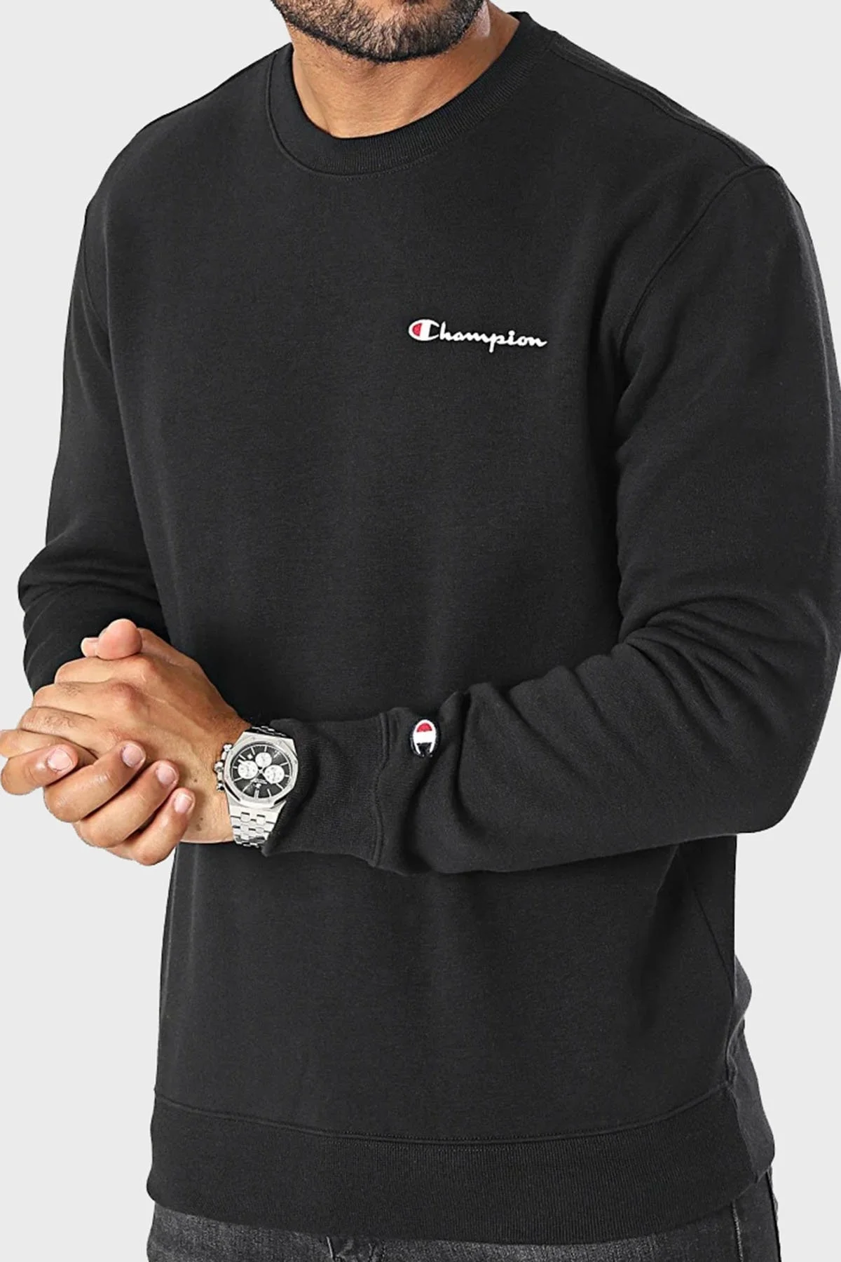 Champion Pamuklu Regular Fit İçi Polarlı Bisiklet Yaka Erkek Sweat 219209 NBK KK001 SİYAH - 1