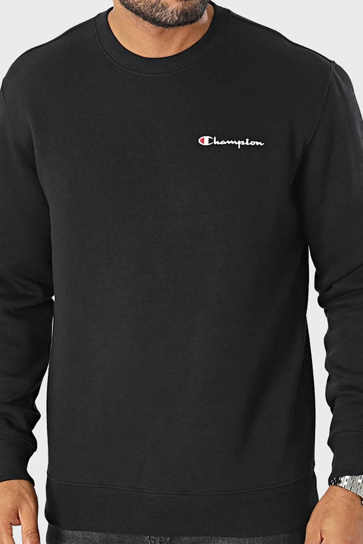 Champion Pamuklu Regular Fit İçi Polarlı Bisiklet Yaka Erkek Sweat 219209 NBK KK001 SİYAH - 3