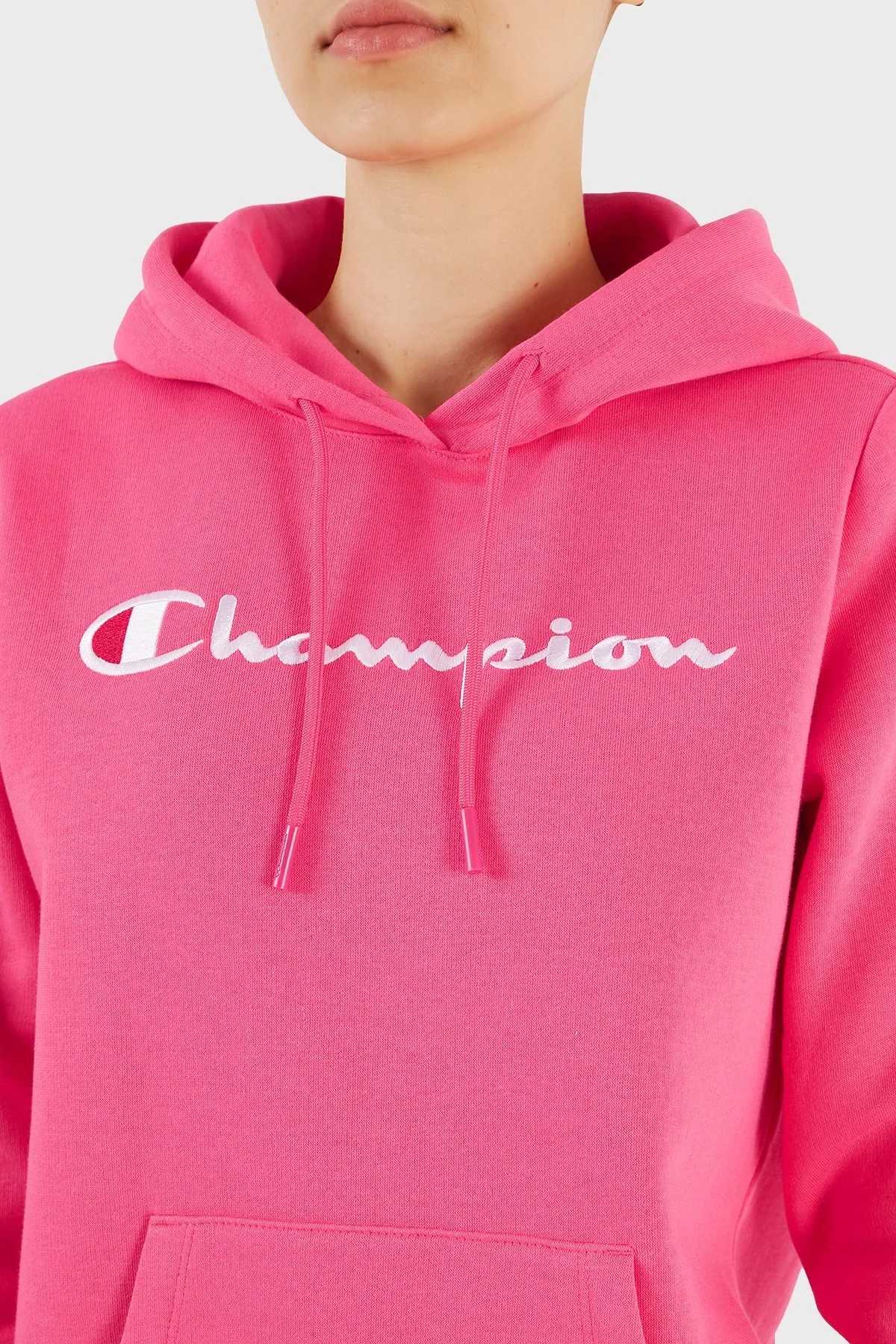 Champion Pamuklu Regular Fit İçi Polarlı Kapüşonlu Bayan Sweat 116579 PIP PS083 FUŞYA - 5