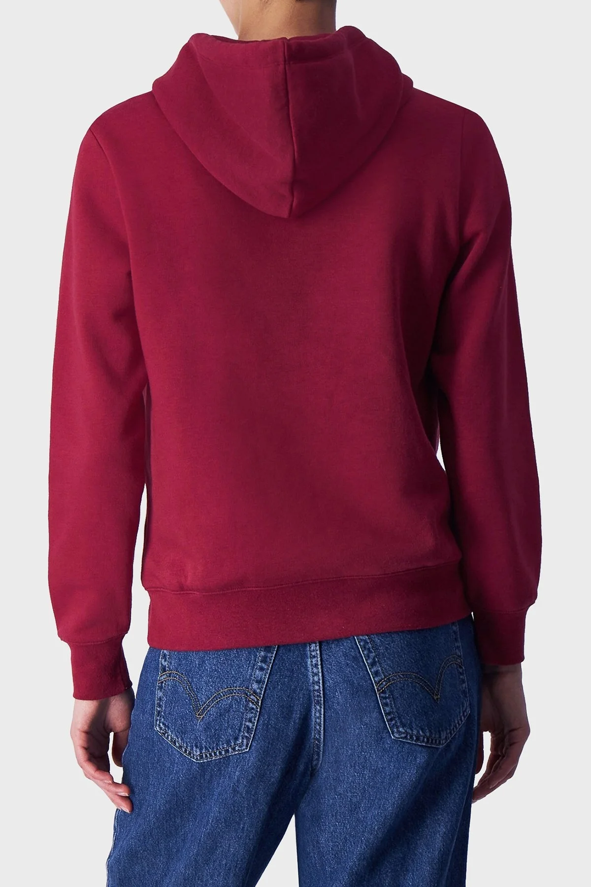 Champion Pamuklu Regular Fit İçi Polarlı Kapüşonlu Bayan Sweat 116579 TBR RS508 BORDO - 2