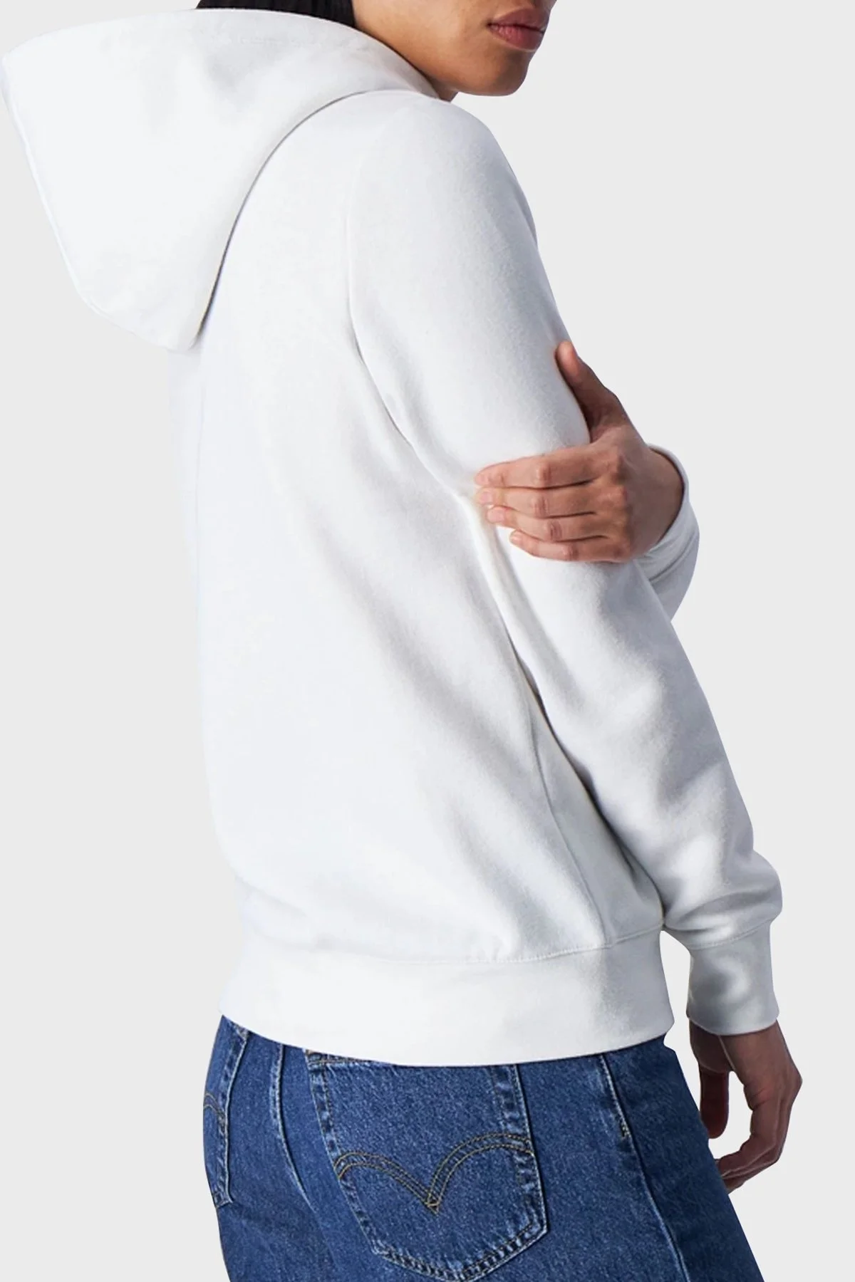 Champion Pamuklu Regular Fit İçi Polarlı Kapüşonlu Bayan Sweat 116579 WAY WW036 BEYAZ - 2