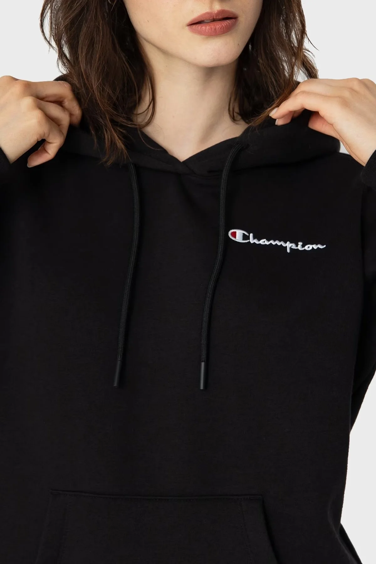 Champion Pamuklu Regular Fit İçi Polarlı Kapüşonlu Bayan Sweat 116580 CHAK/K001 NBK SİYAH - 3