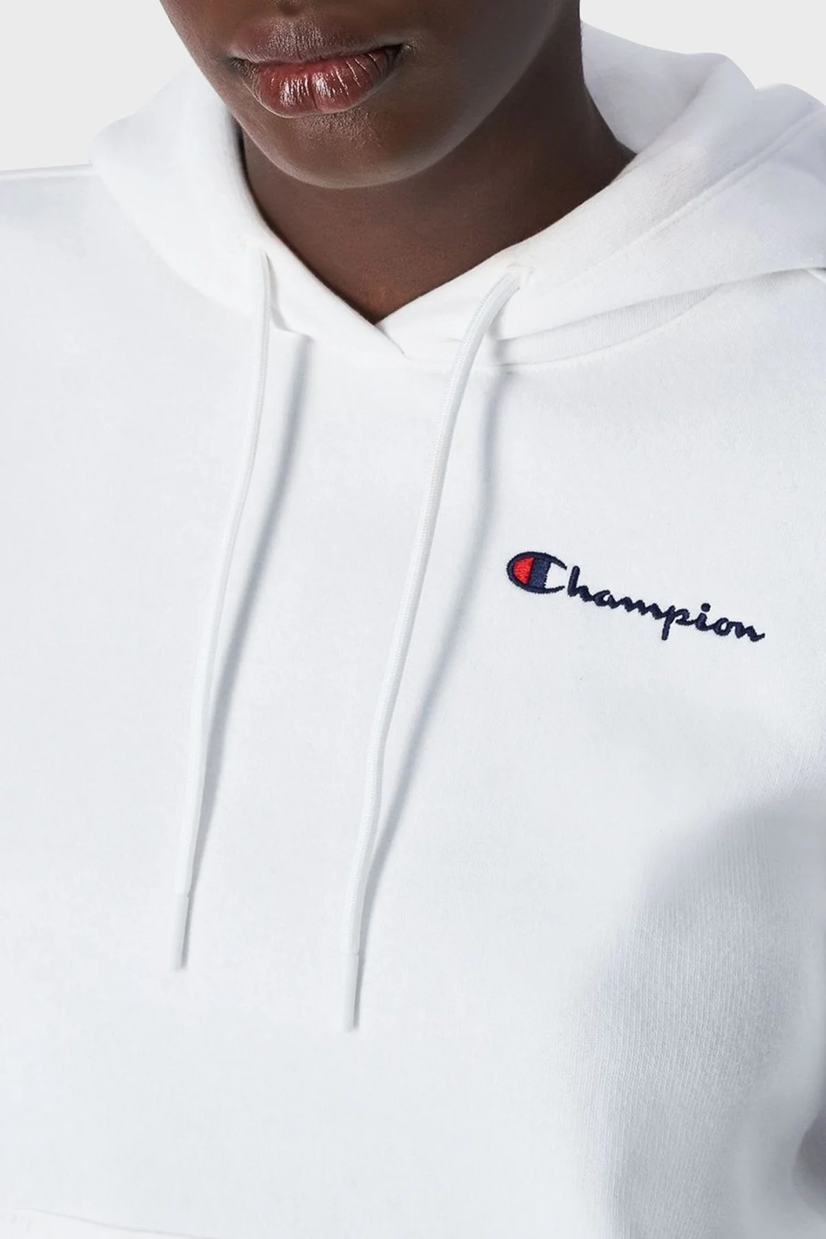 Champion Pamuklu Regular Fit İçi Polarlı Kapüşonlu Bayan Sweat 116580 WAY WW036 BEYAZ - 4