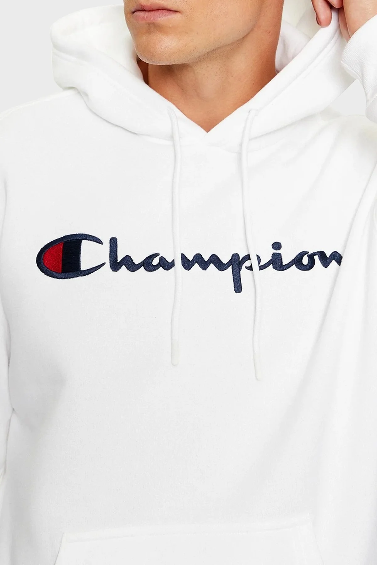 Champion Pamuklu Regular Fit İçi Polarlı Kapüşonlu Erkek Sweat 219203 WHT WW001 BEYAZ - 4