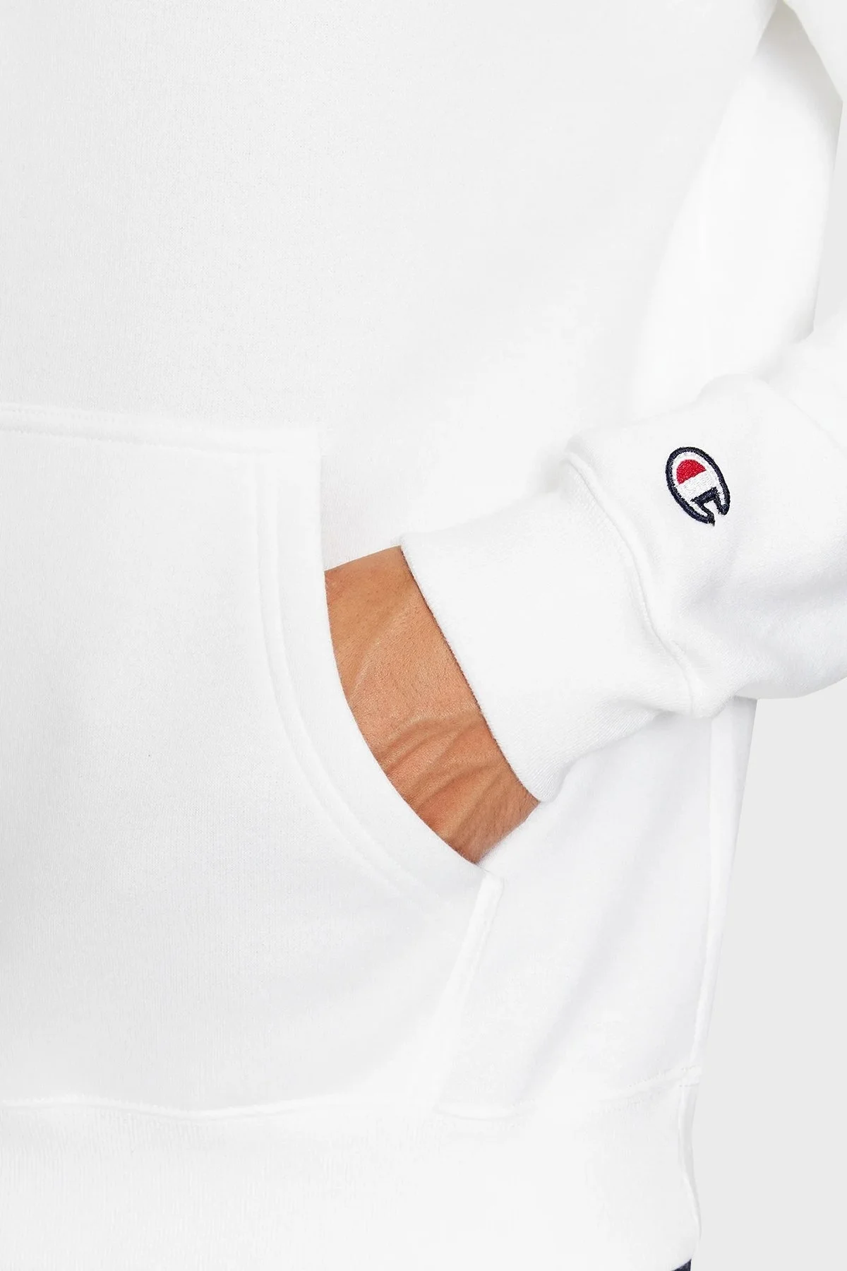 Champion Pamuklu Regular Fit İçi Polarlı Kapüşonlu Erkek Sweat 219203 WHT WW001 BEYAZ - 5