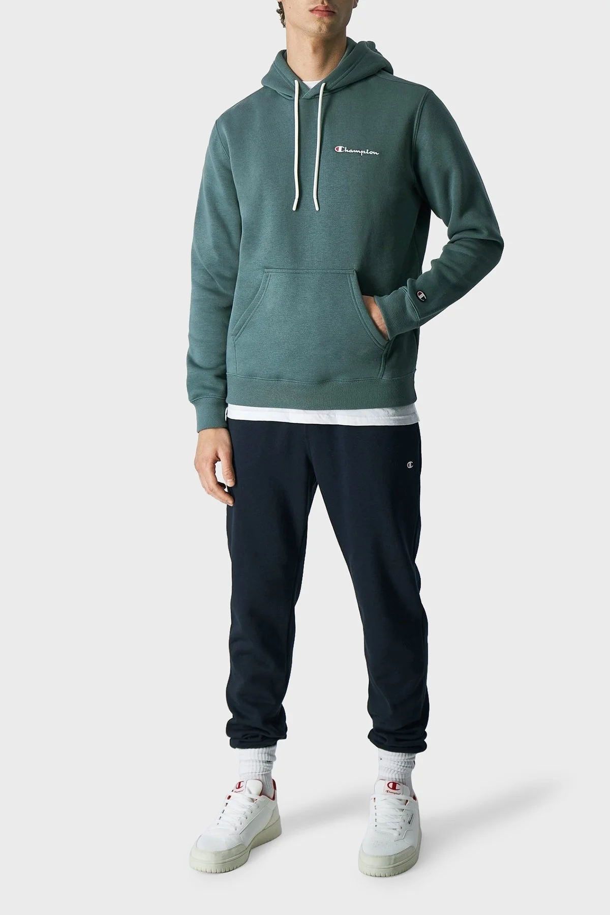 Champion Pamuklu Regular Fit İçi Polarlı Kapüşonlu Erkek Sweat 219208 BLG GS510 HAKİ - 3