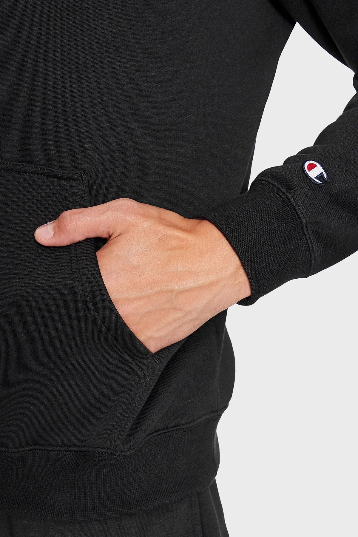 Champion Pamuklu Regular Fit İçi Polarlı Kapüşonlu Erkek Sweat 219208 NBK KK001 SİYAH - 4