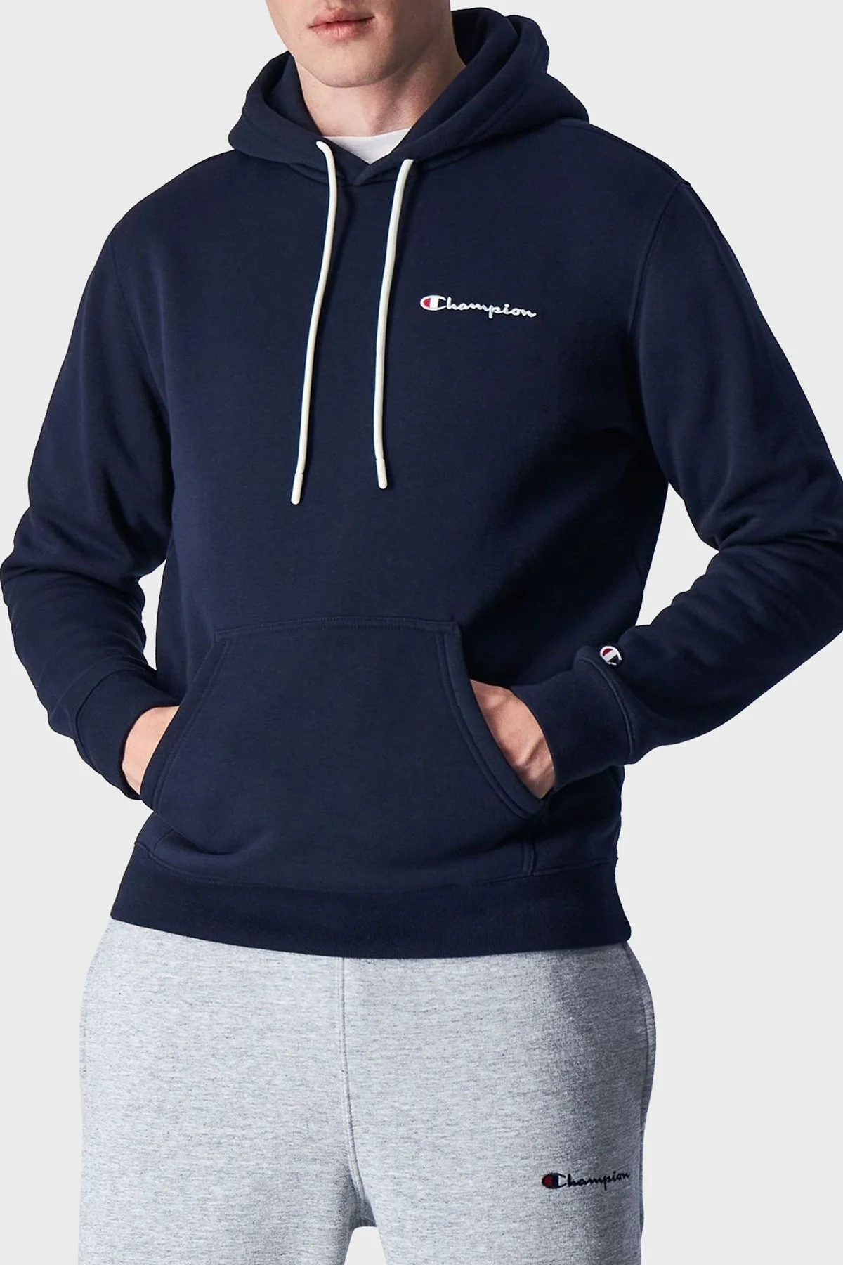Champion Pamuklu Regular Fit İçi Polarlı Kapüşonlu Erkek Sweat 219208 NNY BS501 LACİVERT - 1