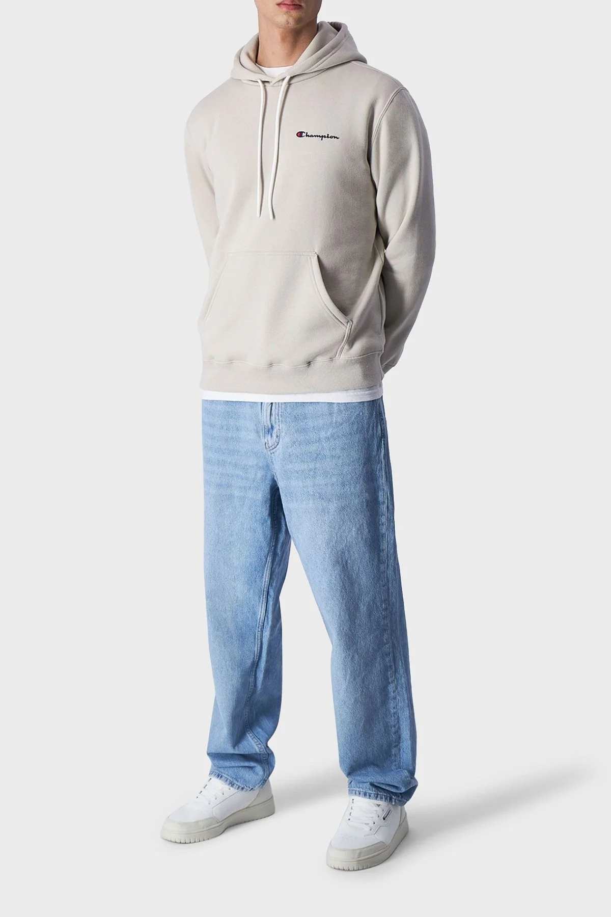 Champion Pamuklu Regular Fit İçi Polarlı Kapüşonlu Erkek Sweat 219208 SVL ES057 BEJ - 3