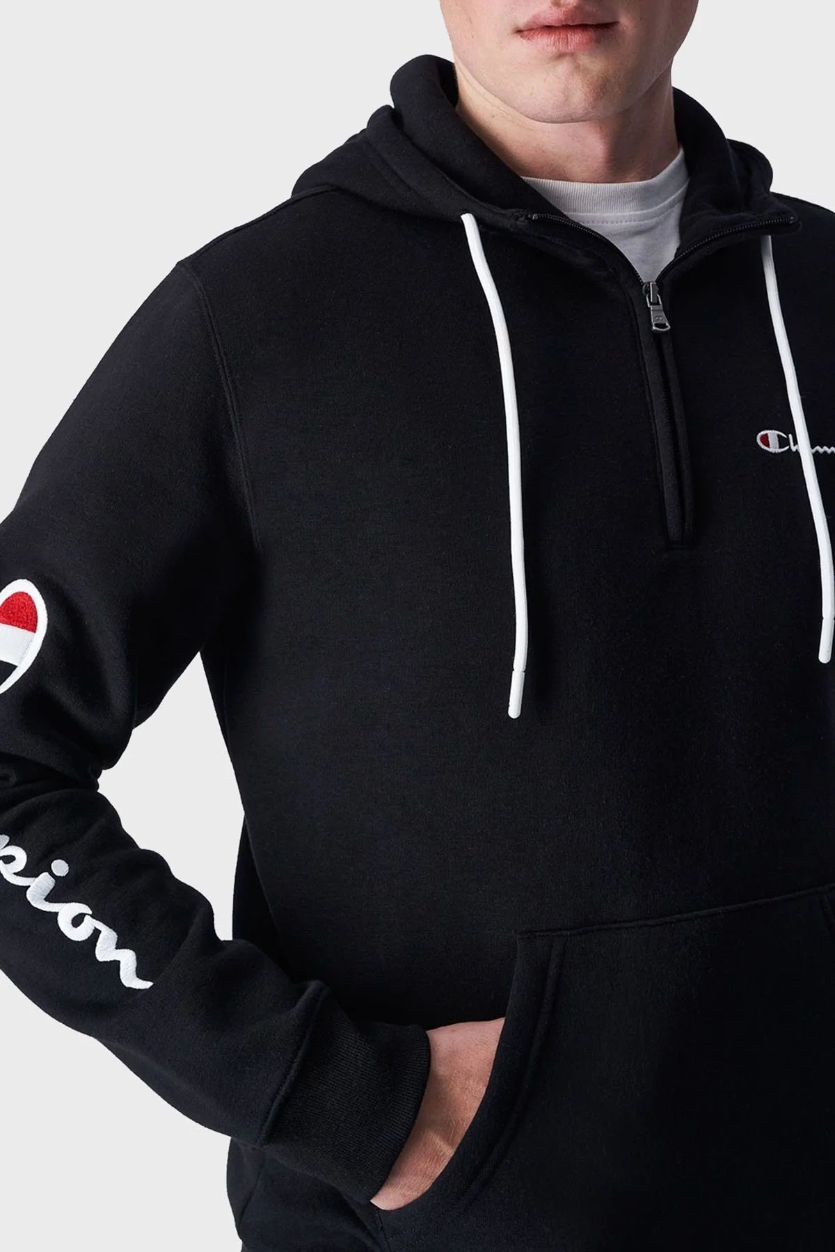 Champion Pamuklu Regular Fit İçi Polarlı Kapüşonlu Erkek Sweat 219211 NBK KK001 SİYAH - 3