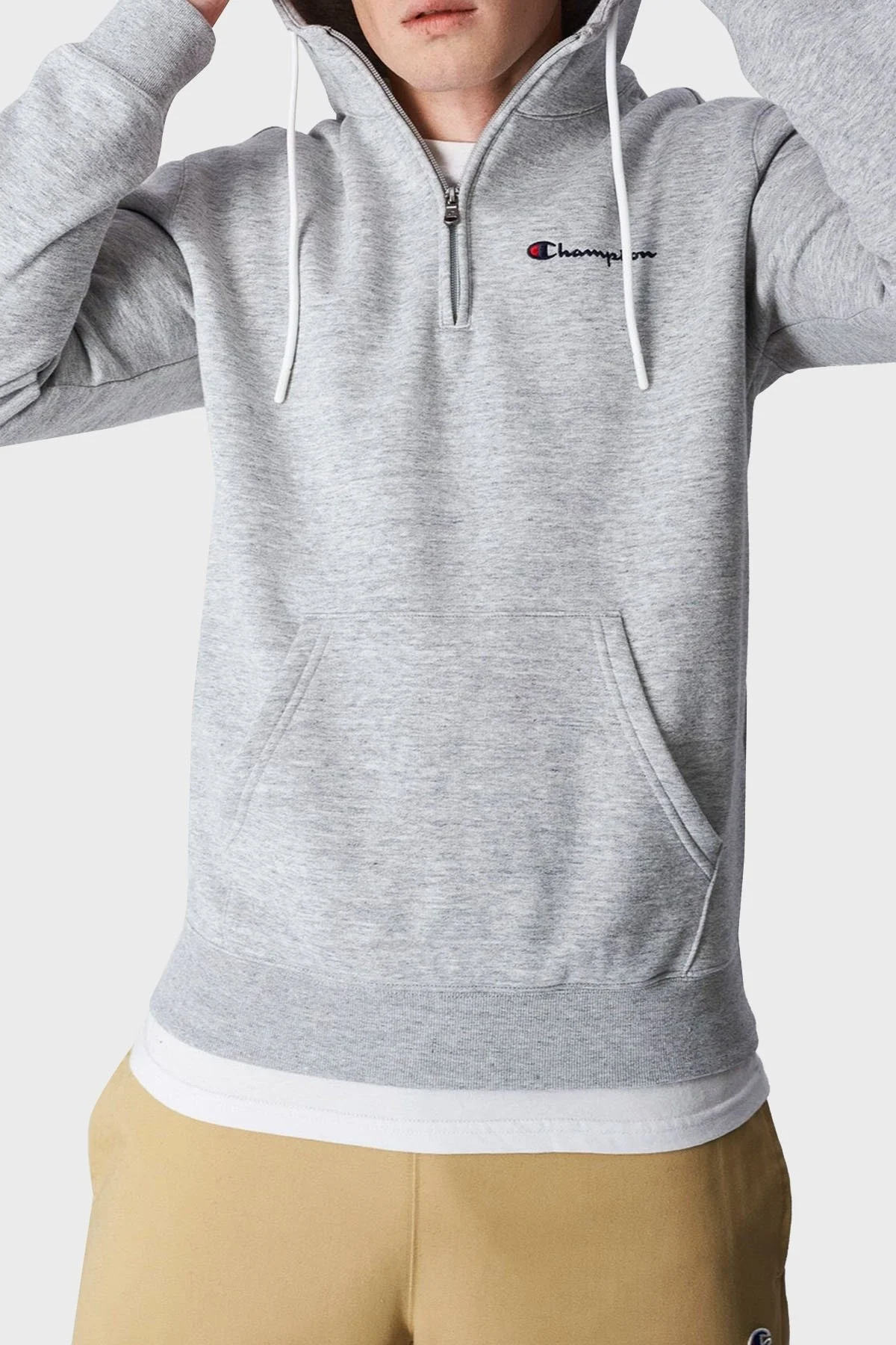 Champion Pamuklu Regular Fit İçi Polarlı Kapüşonlu Erkek Sweat 219211 NOXM EM021 GRİ - 1