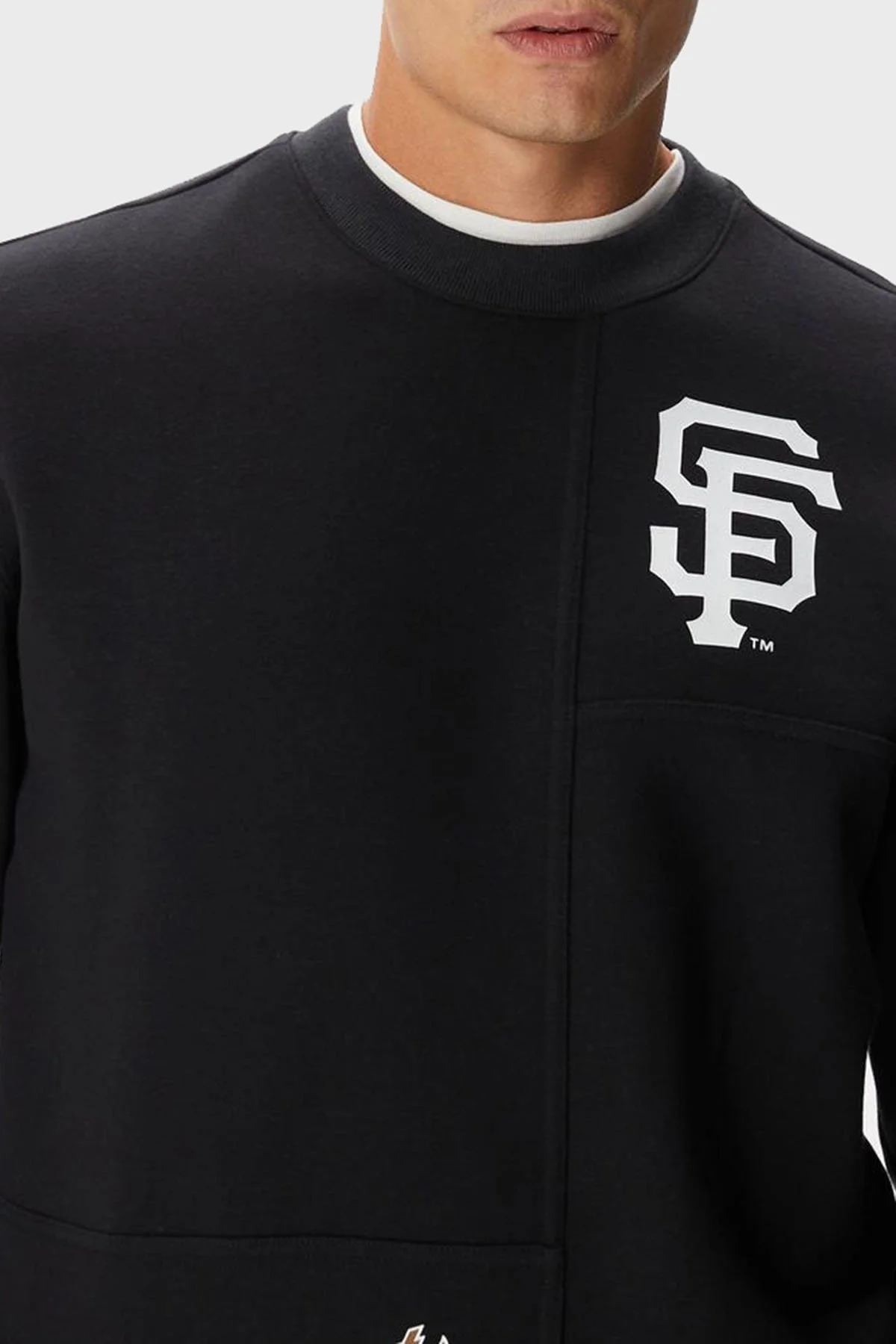 Champion Pamuklu Relaxed Fit İçi Polarlı Bisiklet Yaka Erkek Sweat 219264 NBK/CHR KK001 SİYAH - 4
