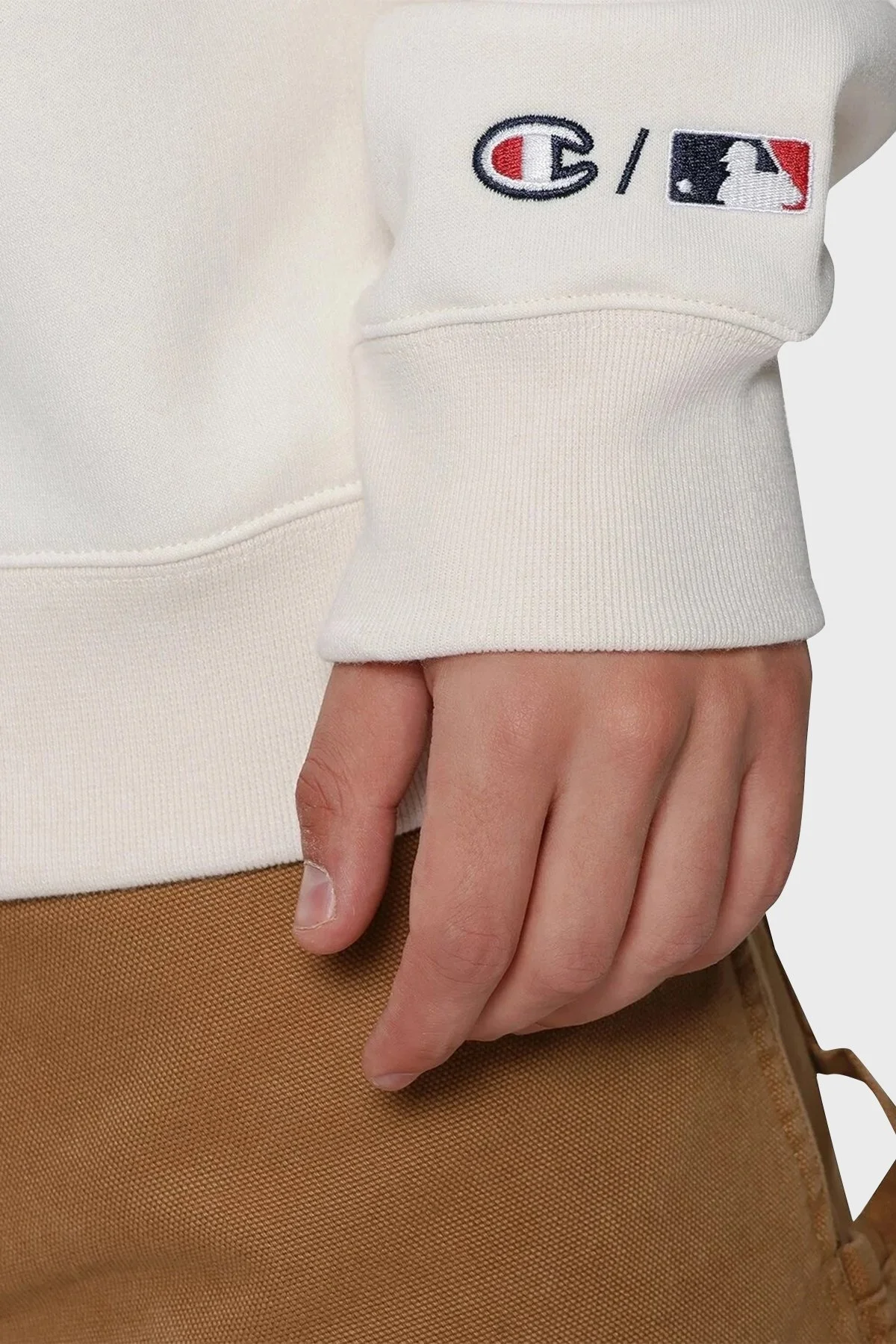 Champion Pamuklu Relaxed Fit İçi Polarlı Bisiklet Yaka Erkek Sweat 219264 WSW/OHMM WW034 BEJ - 5