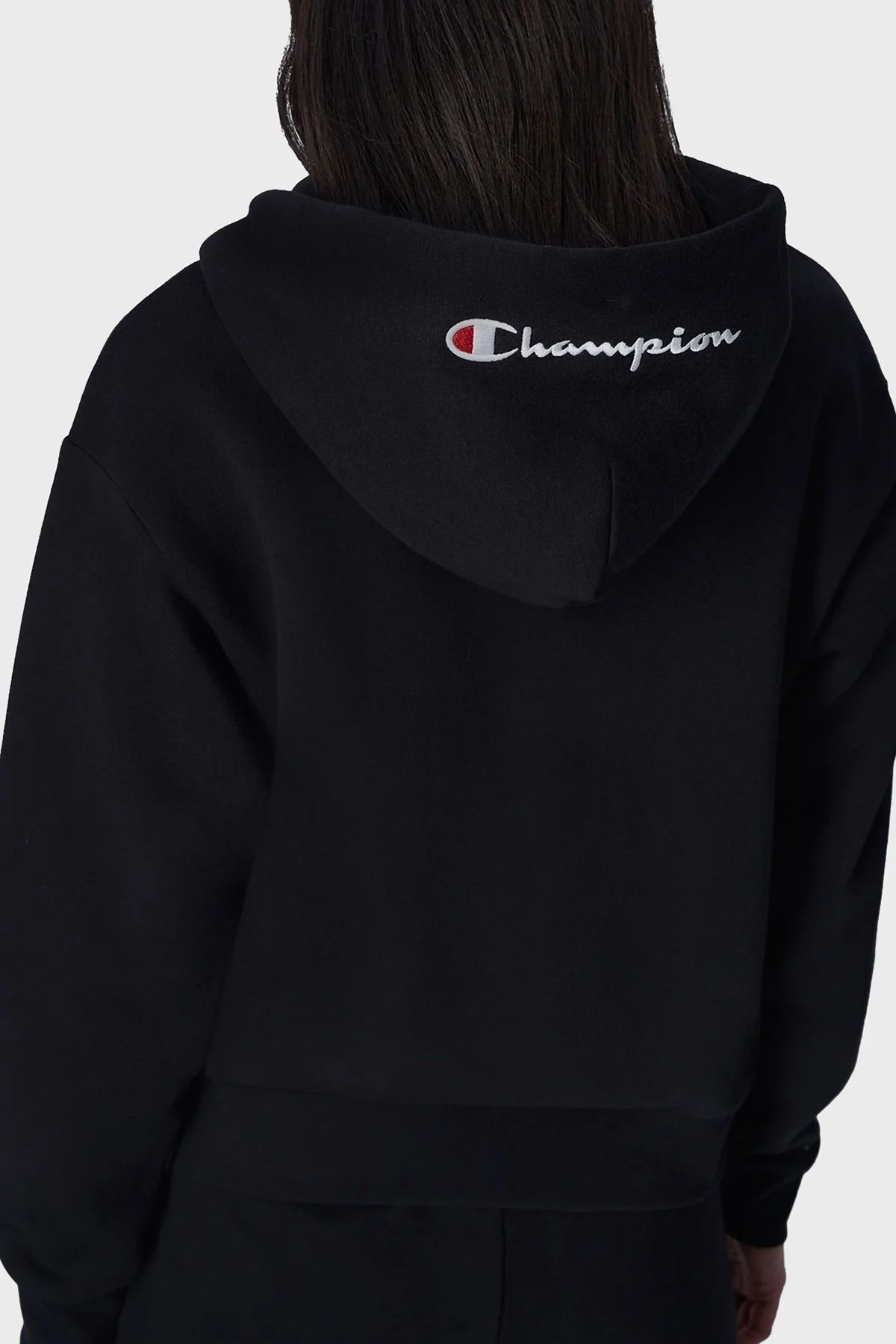 Champion Pamuklu Relaxed Fit İçi Polarlı Kapüşonlu Bayan Sweat 116585 NBK KK001 SİYAH - 2