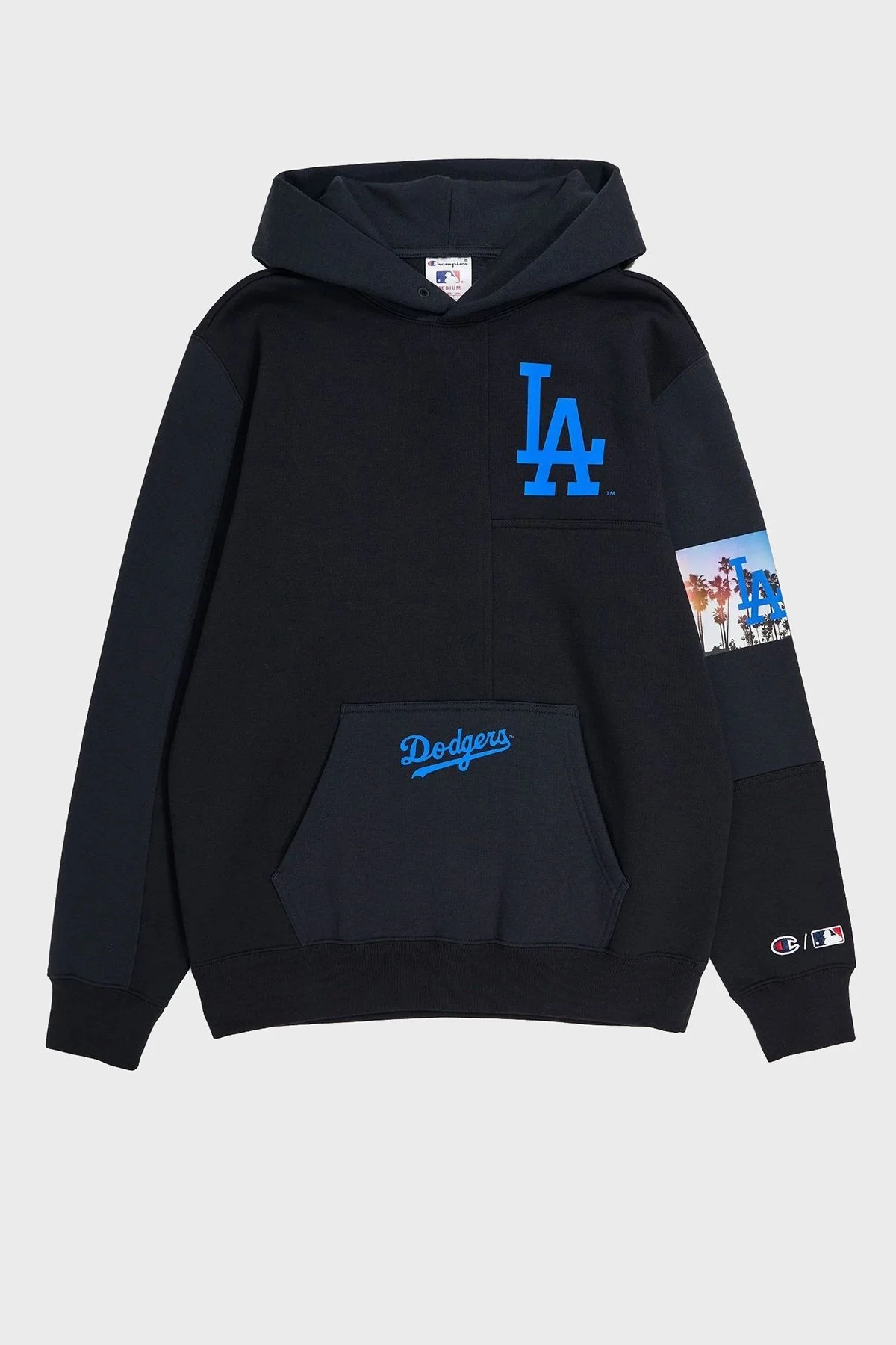 Champion Pamuklu Relaxed Fit İçi Polarlı Kapüşonlu Erkek Sweat 219263 NBK/CHR KK001 SİYAH - 1