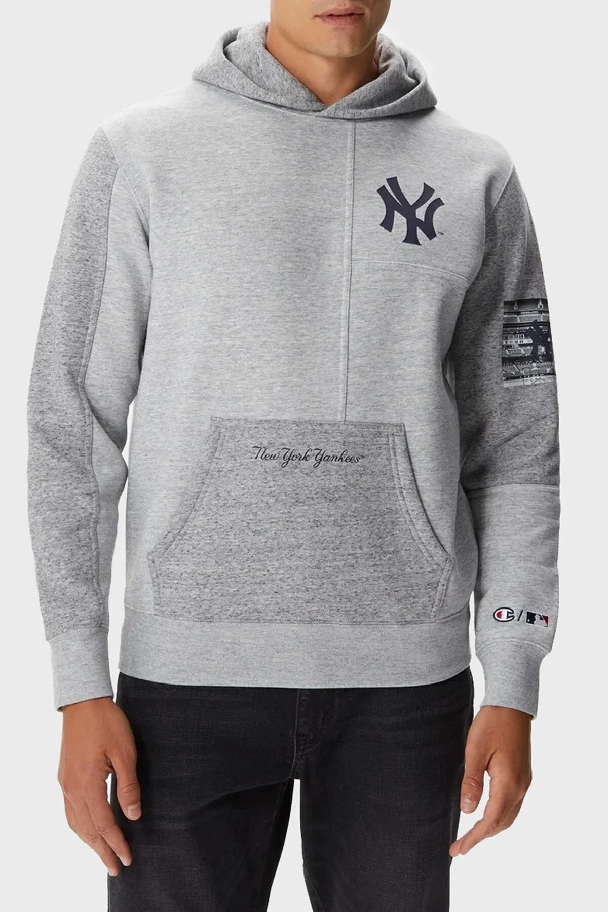 Champion Pamuklu Relaxed Fit İçi Polarlı Kapüşonlu Erkek Sweat 219263 NOXM/GRLTM EM021 GRİ - 1