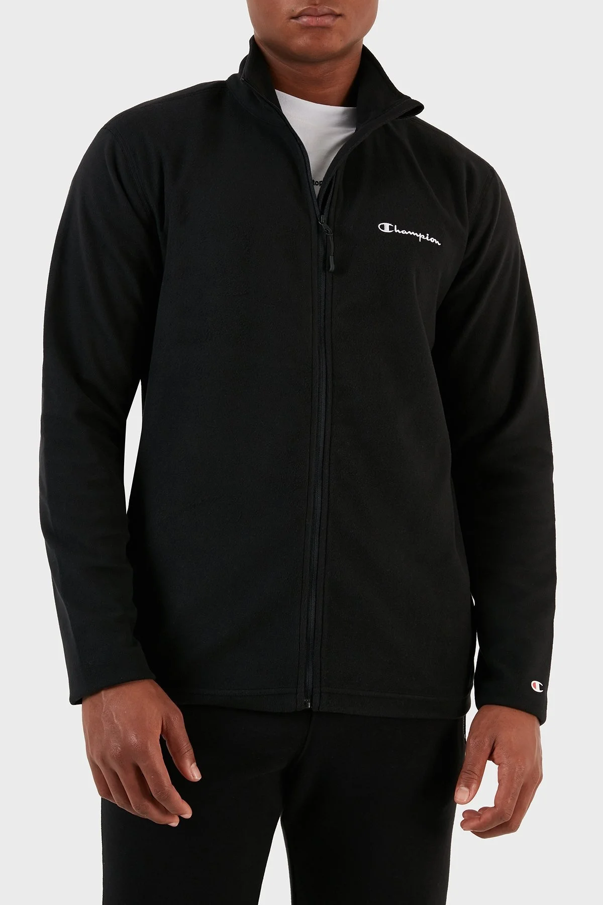 Champion Regular Fit Fermuarlı Yumuşak Dokuma Mikro Polar Erkek Sweat 219892 NBK KK001 SİYAH - 1