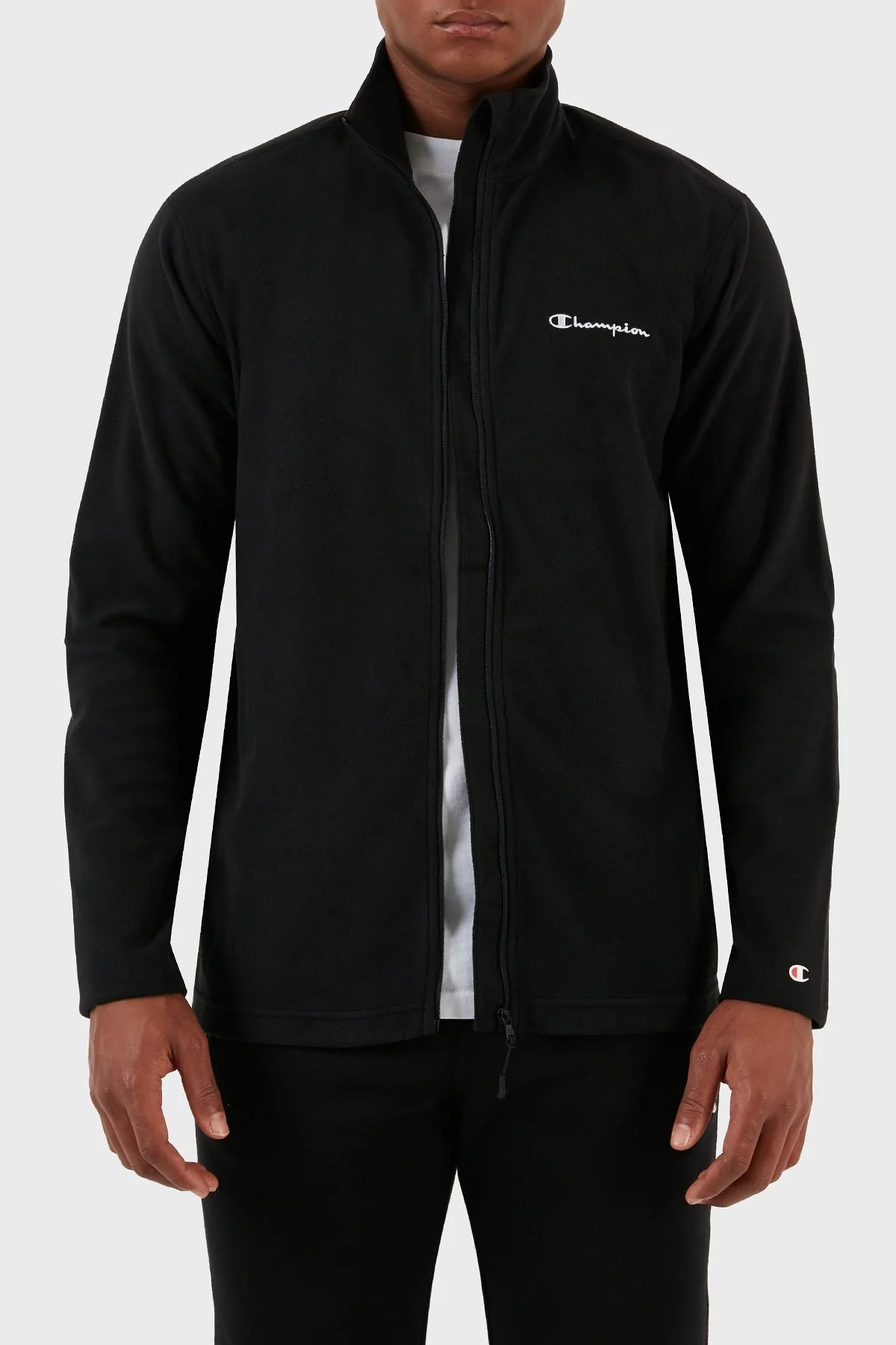Champion Regular Fit Fermuarlı Yumuşak Dokuma Mikro Polar Erkek Sweat 219892 NBK KK001 SİYAH - 3