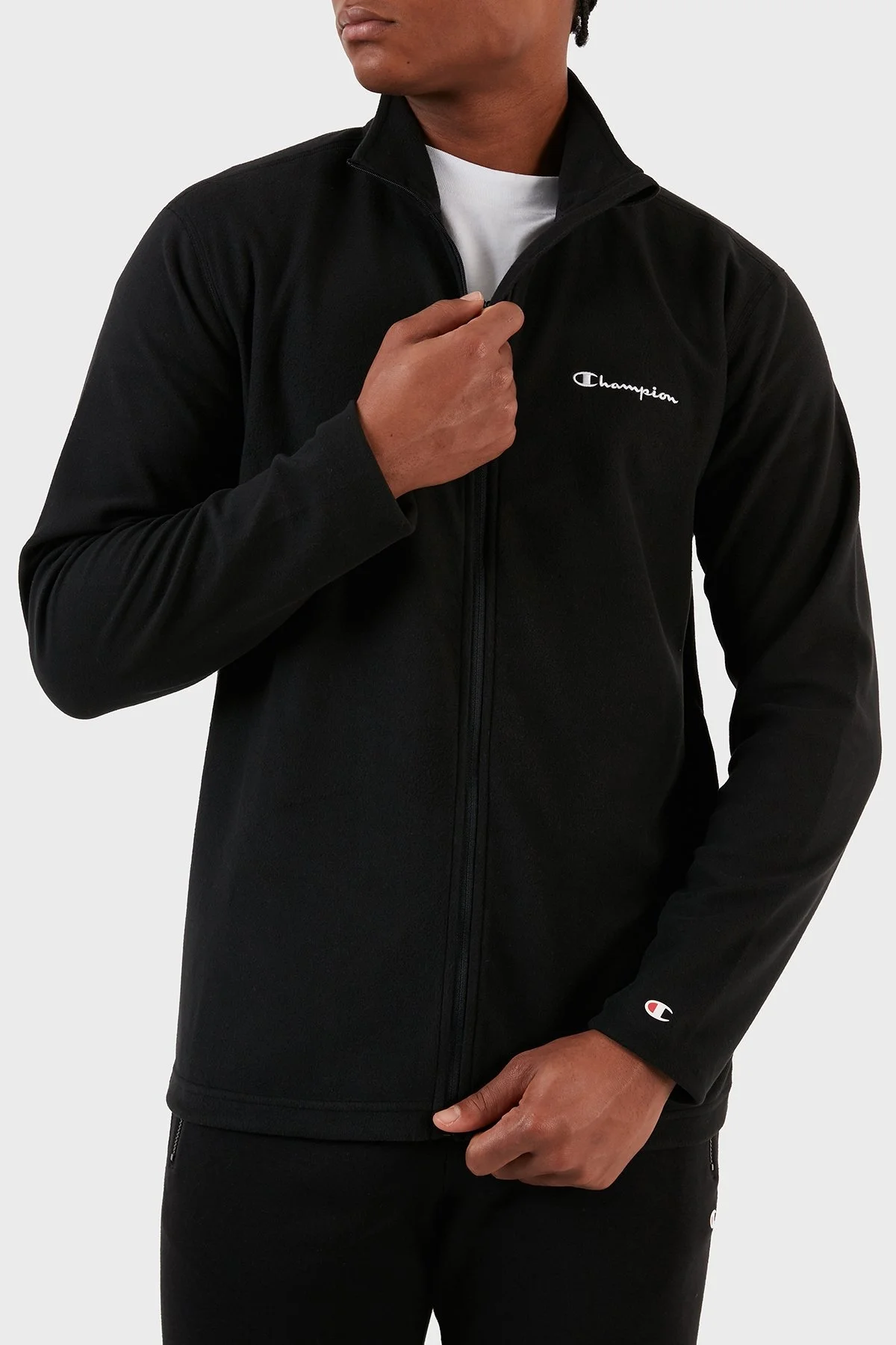 Champion Regular Fit Fermuarlı Yumuşak Dokuma Mikro Polar Erkek Sweat 219892 NBK KK001 SİYAH - 4