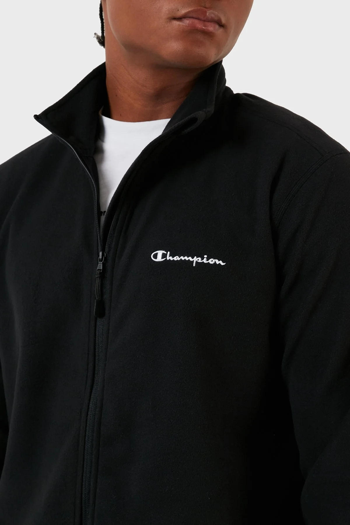 Champion Regular Fit Fermuarlı Yumuşak Dokuma Mikro Polar Erkek Sweat 219892 NBK KK001 SİYAH - 5